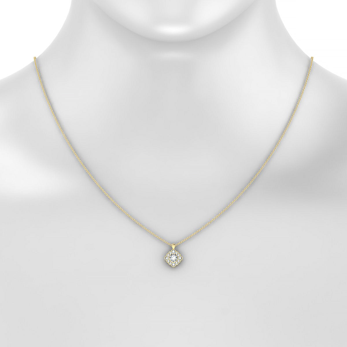 Aura | 18k Yellow Gold 4.2 mm Round Diamond Pendant