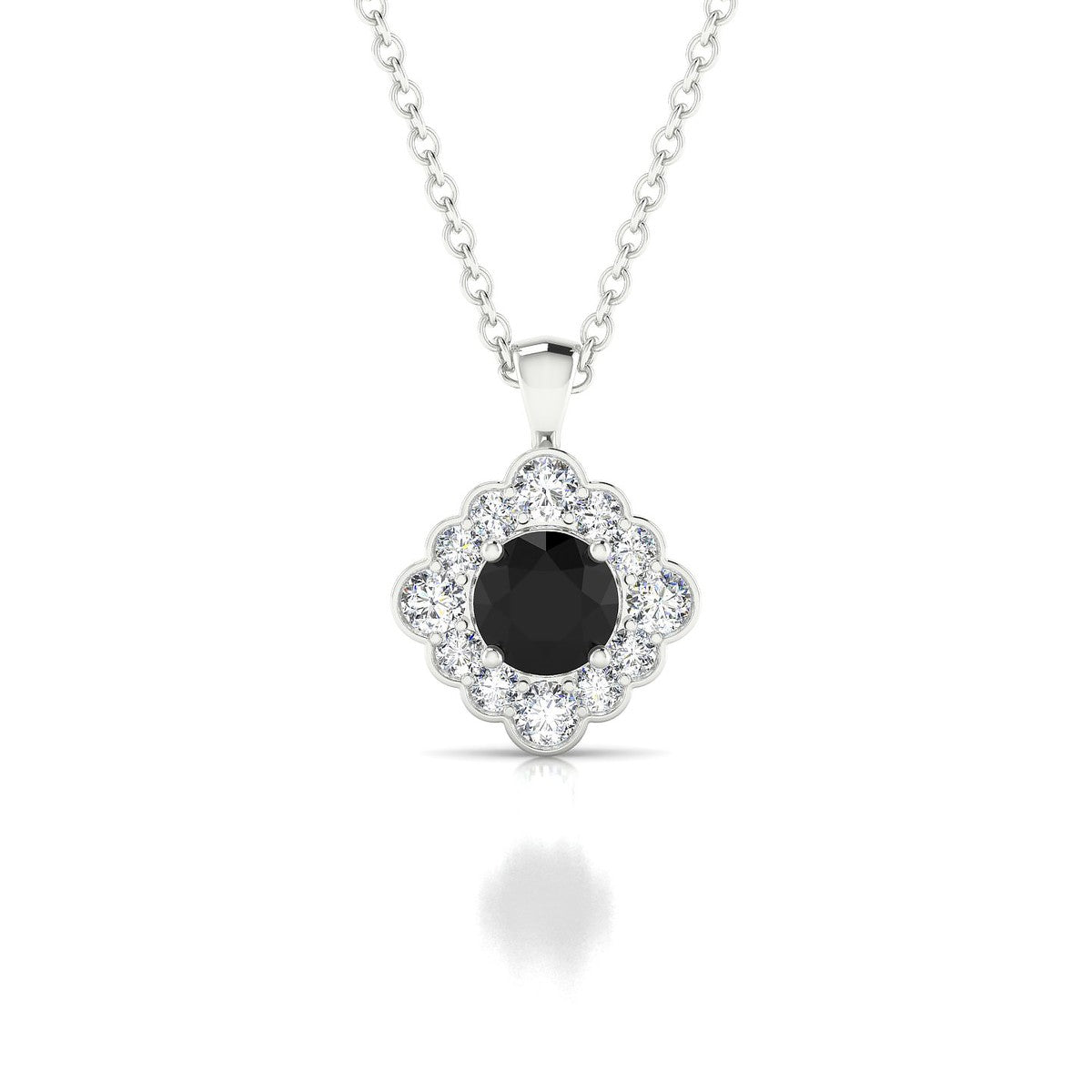 Aura | 18k White Gold 4.5 mm Round Black Diamond Pendant