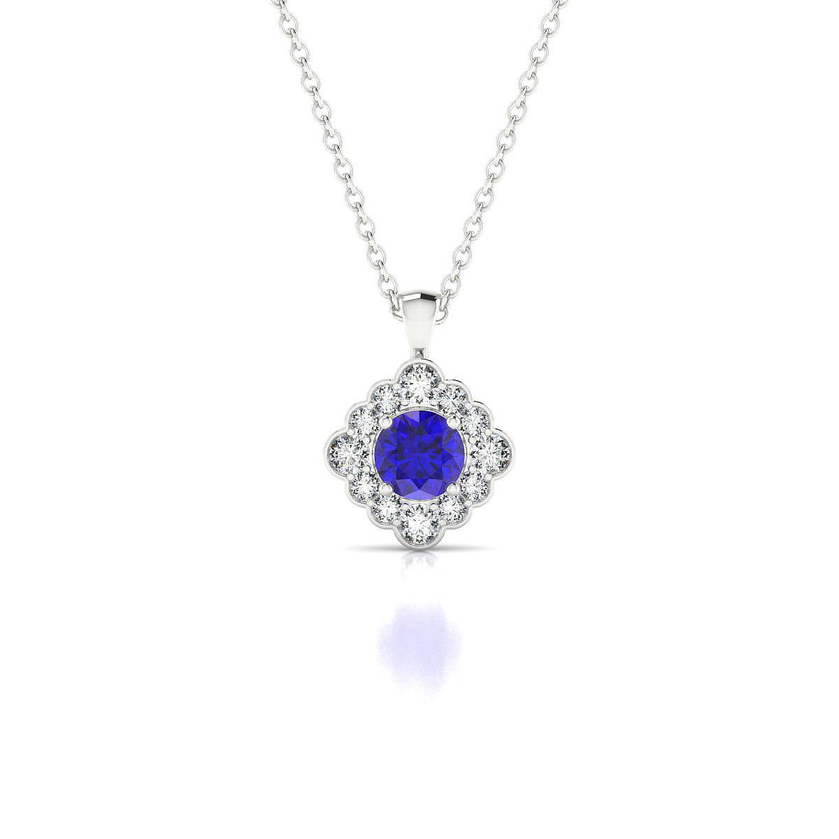 Aura | 18k White Gold 4.5 mm Round Tanzanite Pendant