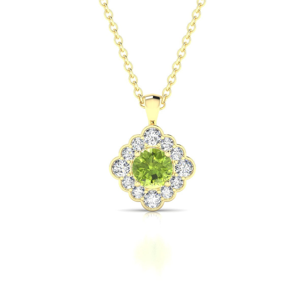 Aura | 18k Yellow Gold 4.5 mm Round Peridot Pendant