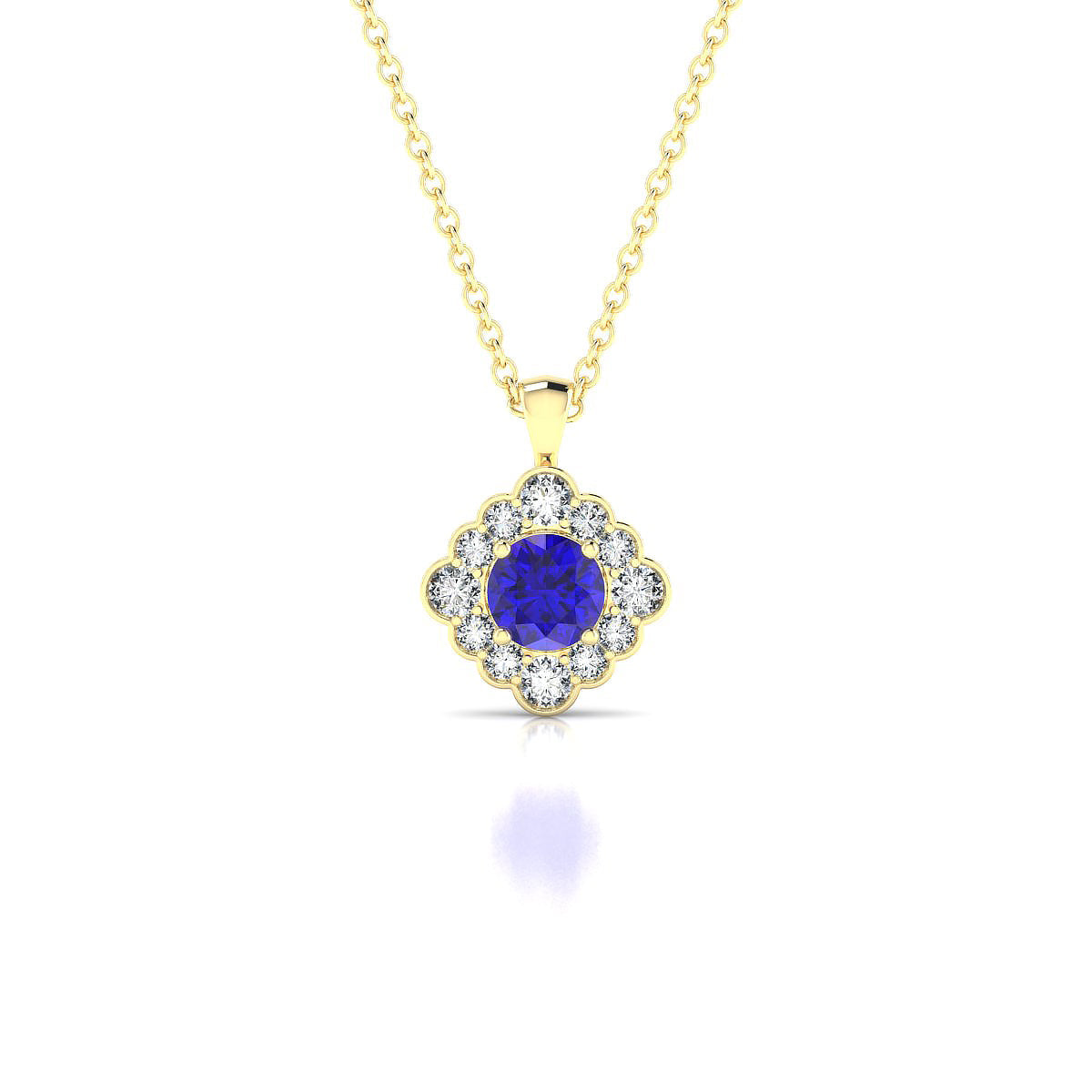 Aura | 18k Yellow Gold 4.5 mm Round Tanzanite Pendant