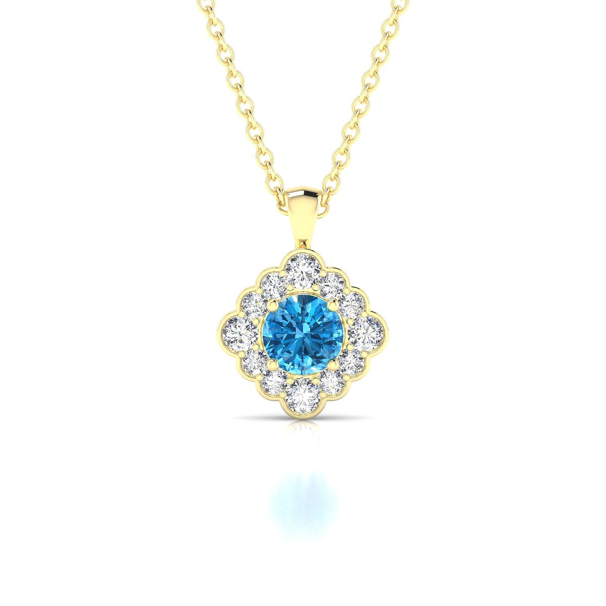 Aura | 18k Yellow Gold 4.5 mm Round Topaz Pendant