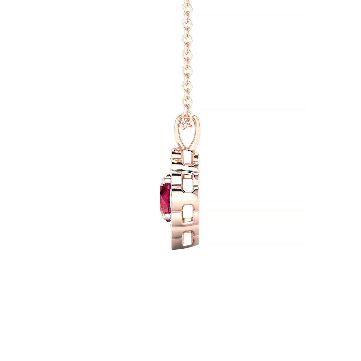 Aura | 18k Rose Gold 4.5 mm Round Ruby Pendant