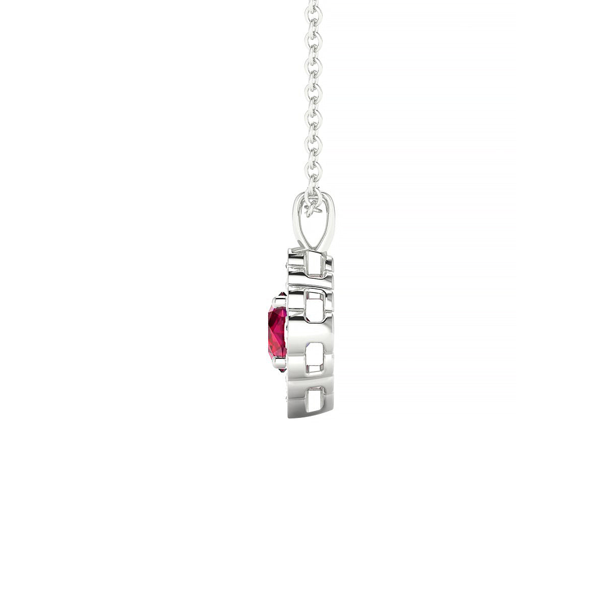 Aura | 18k White Gold 4.5 mm Round Ruby Pendant