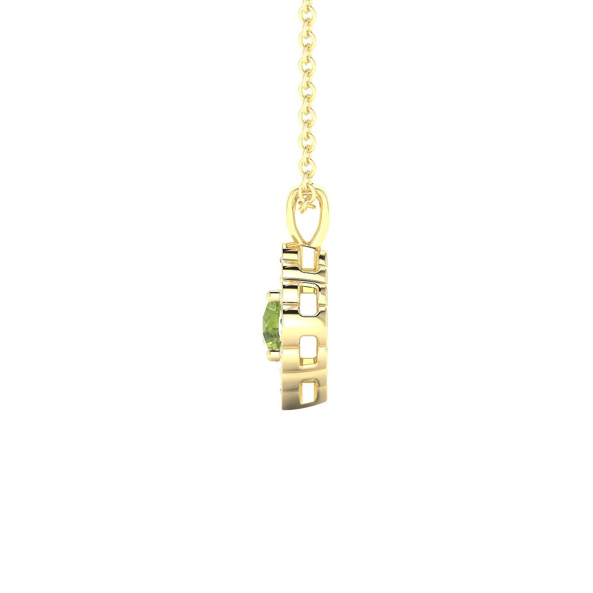 Aura | 18k Yellow Gold 4.5 mm Round Peridot Pendant