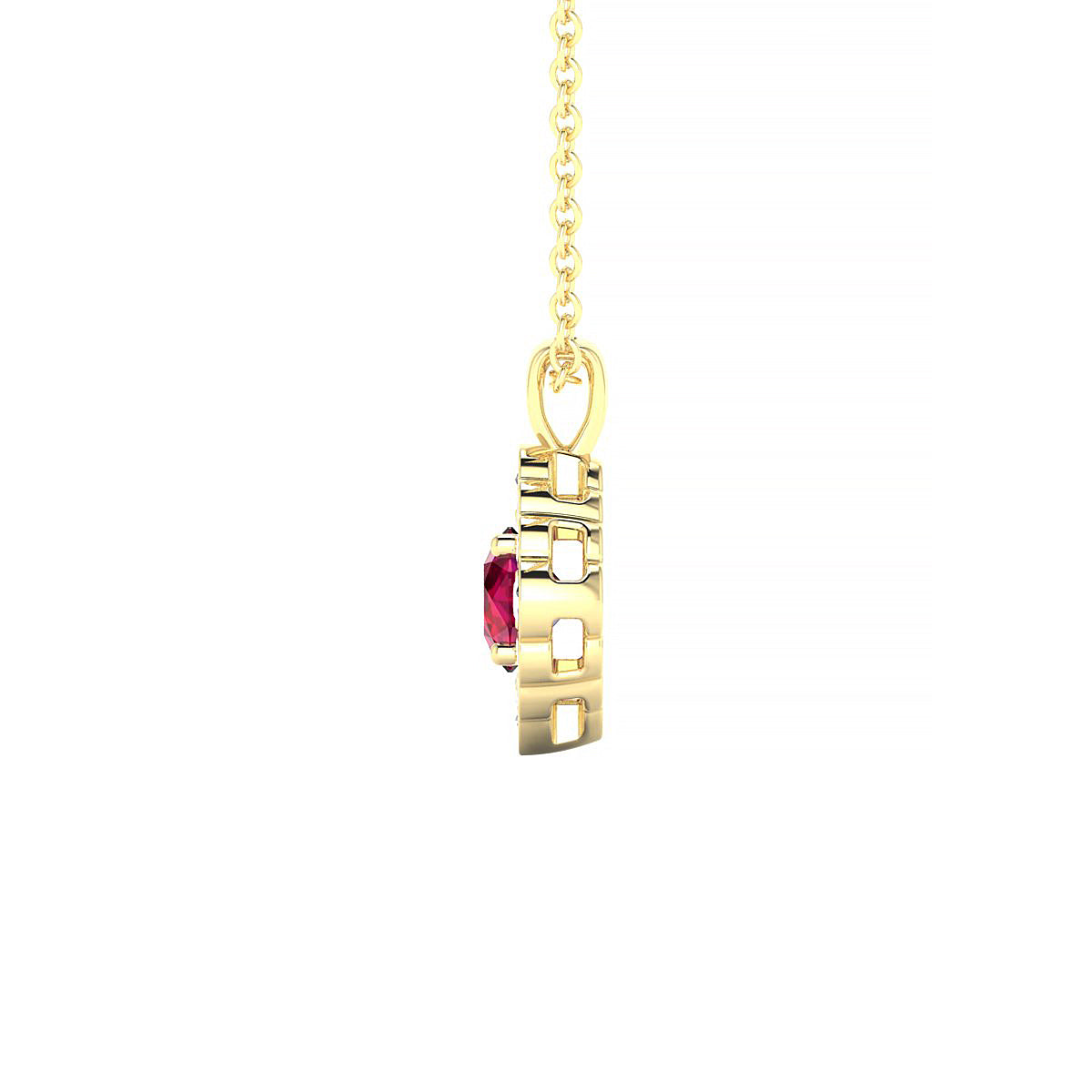 Aura | 18k Yellow Gold 4.5 mm Round Ruby Pendant