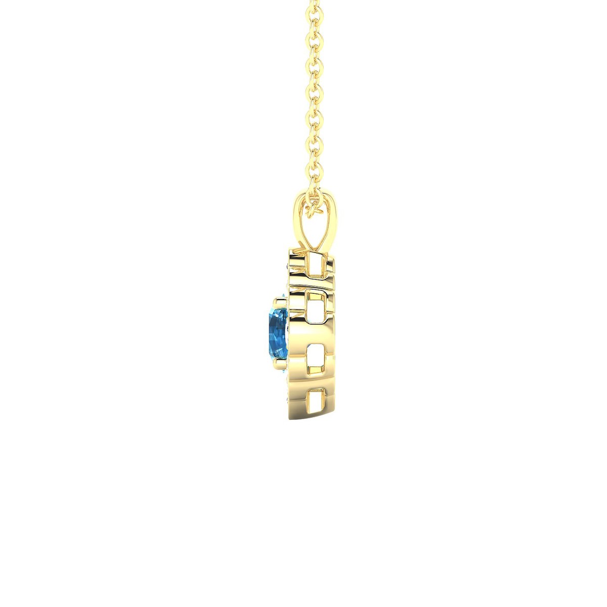 Aura | 18k Yellow Gold 4.5 mm Round Topaz Pendant