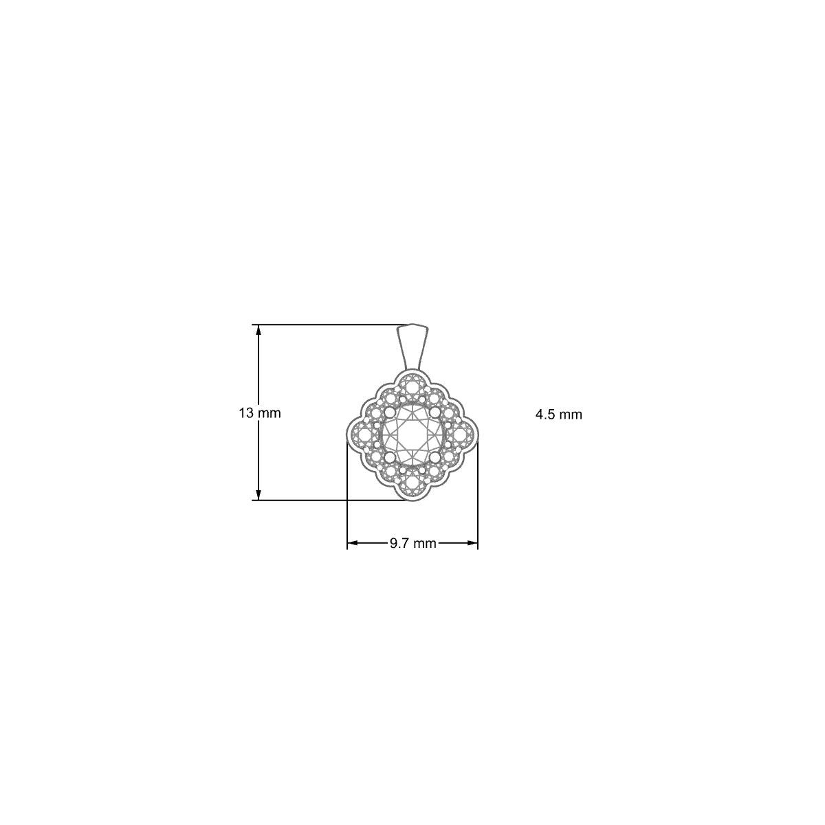 Aura | 18k White Gold 4.5 mm Round Topaz Pendant