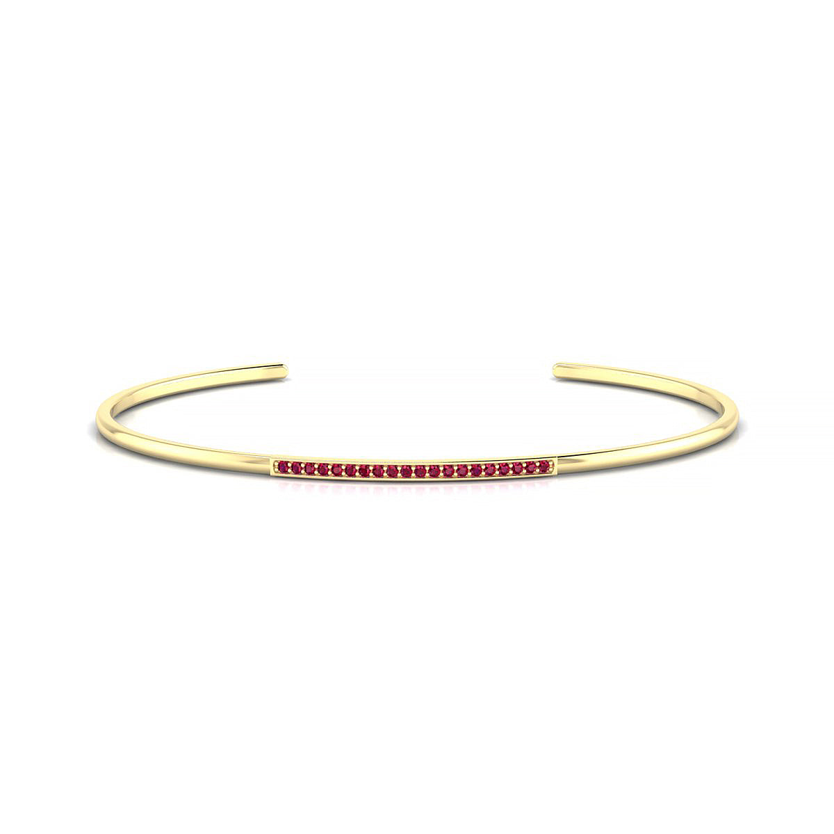 Bliss | 18k Yellow Gold 1.1 mm Round Ruby Bangle