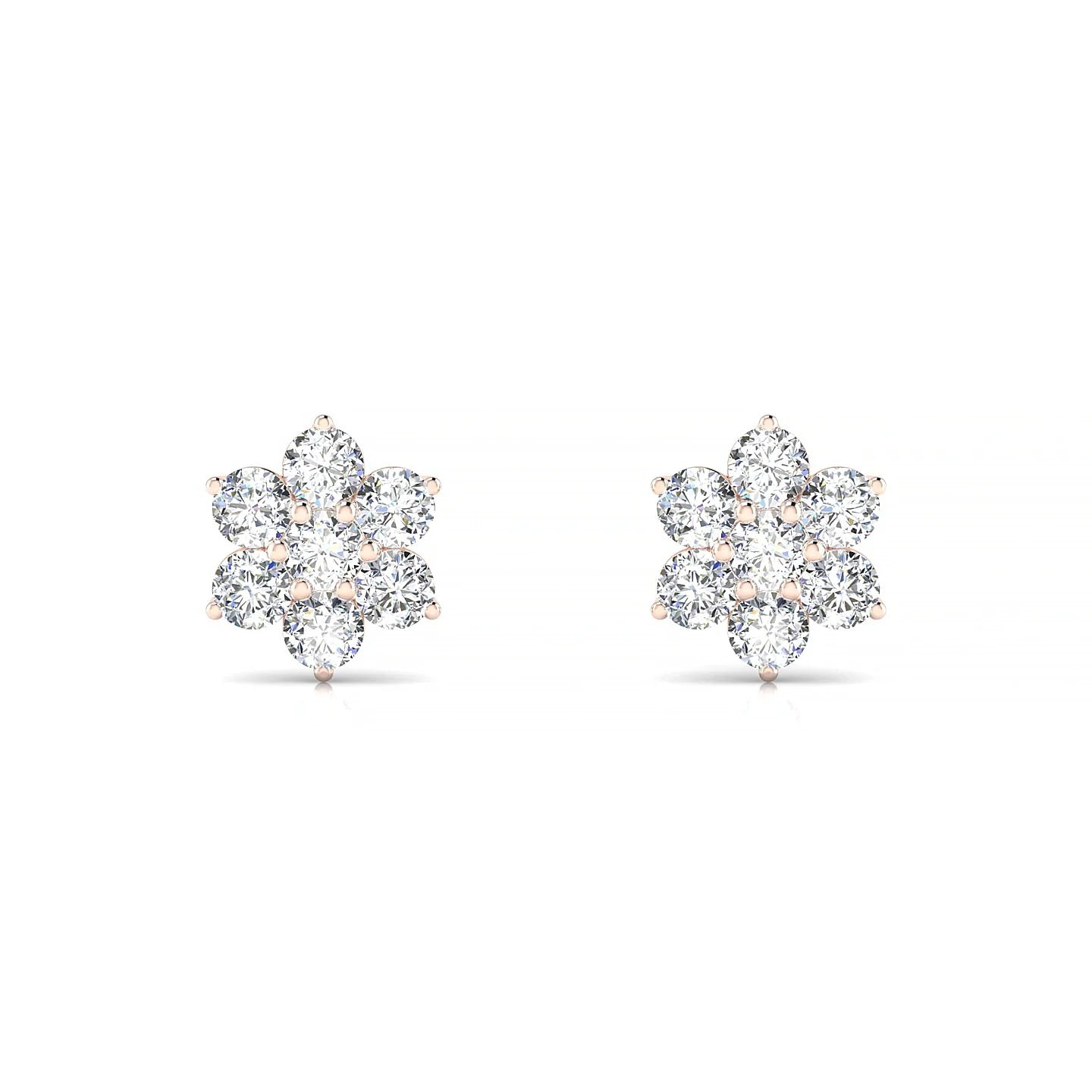 Bloom | 18k Rose Gold 2.5 mm Round Diamond Earrings
