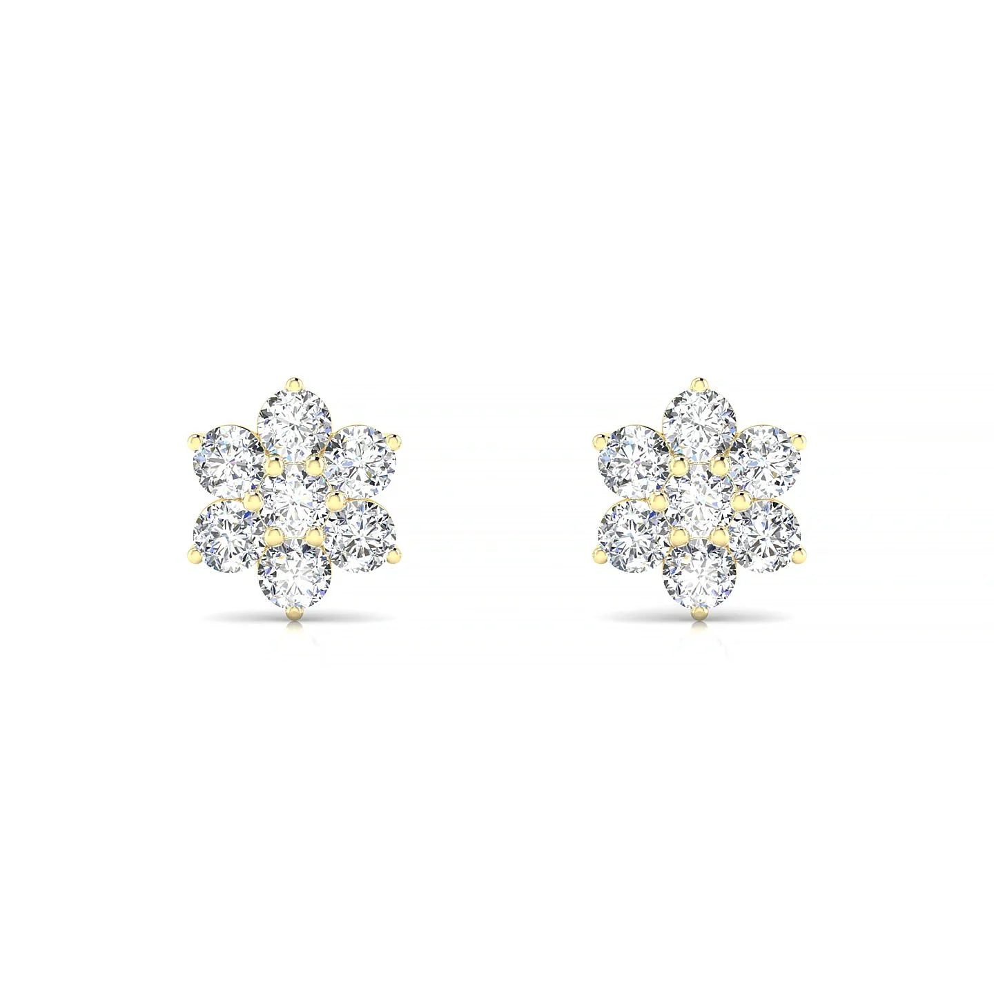 Bloom | 18k Yellow Gold 2.5 mm Round Diamond Earrings