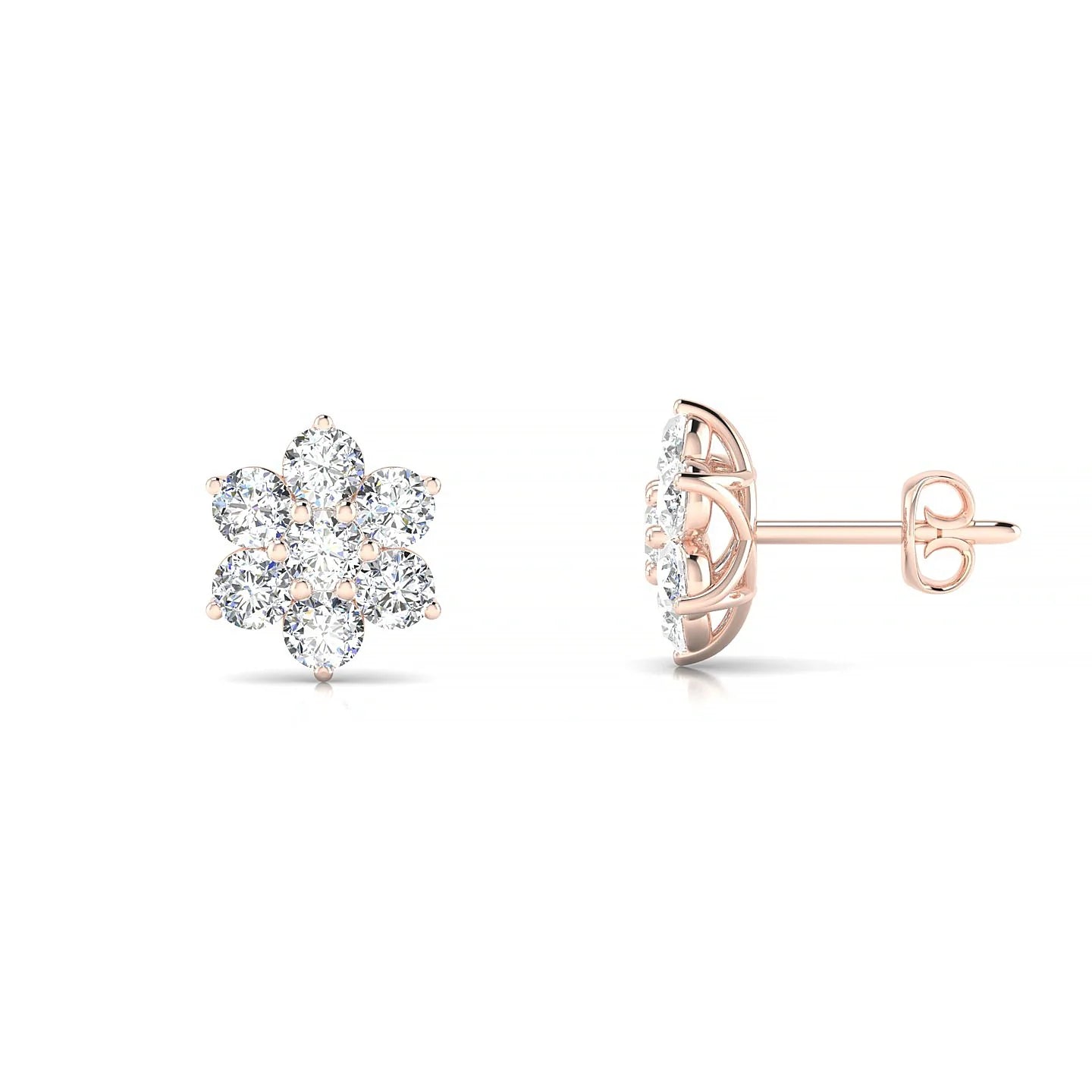 Bloom | 18k Rose Gold 2.5 mm Round Diamond Earrings