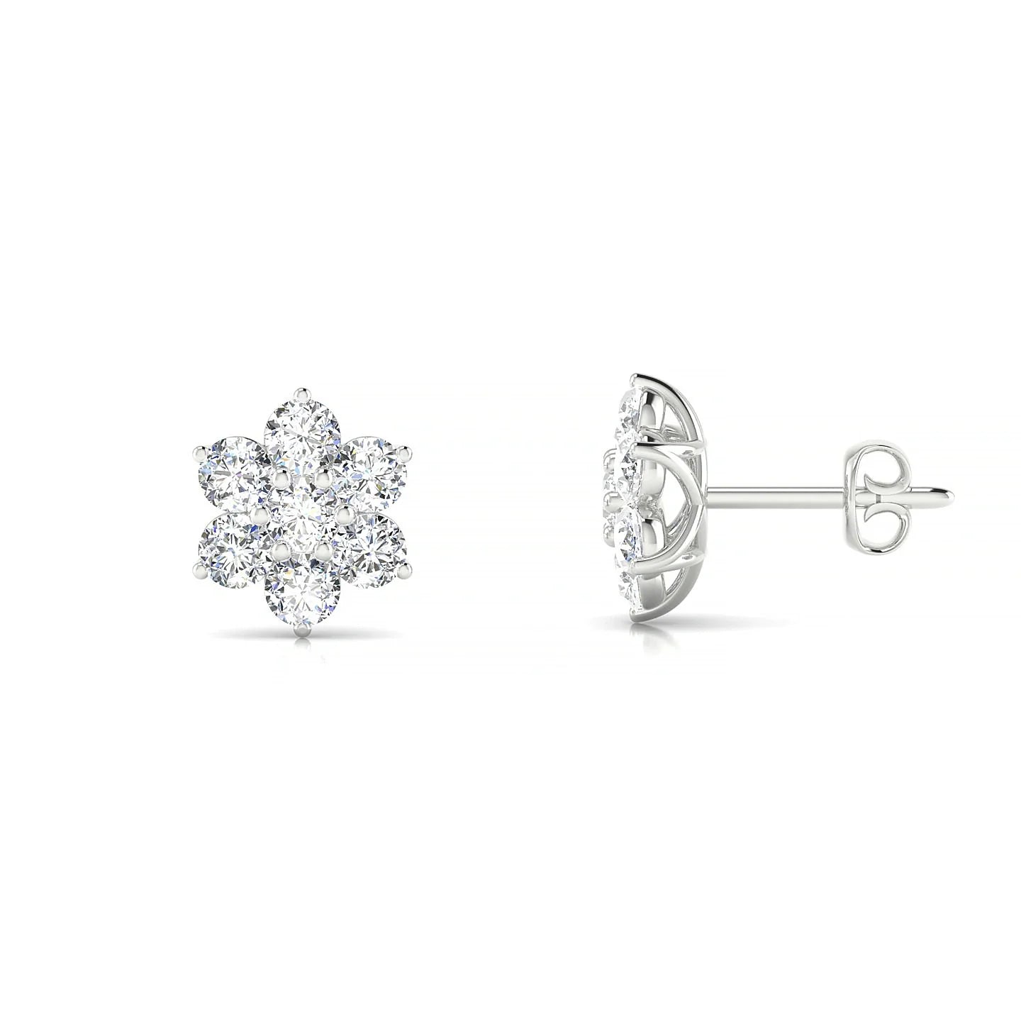 Bloom | 18k White Gold 2.5 mm Round Diamond Earrings