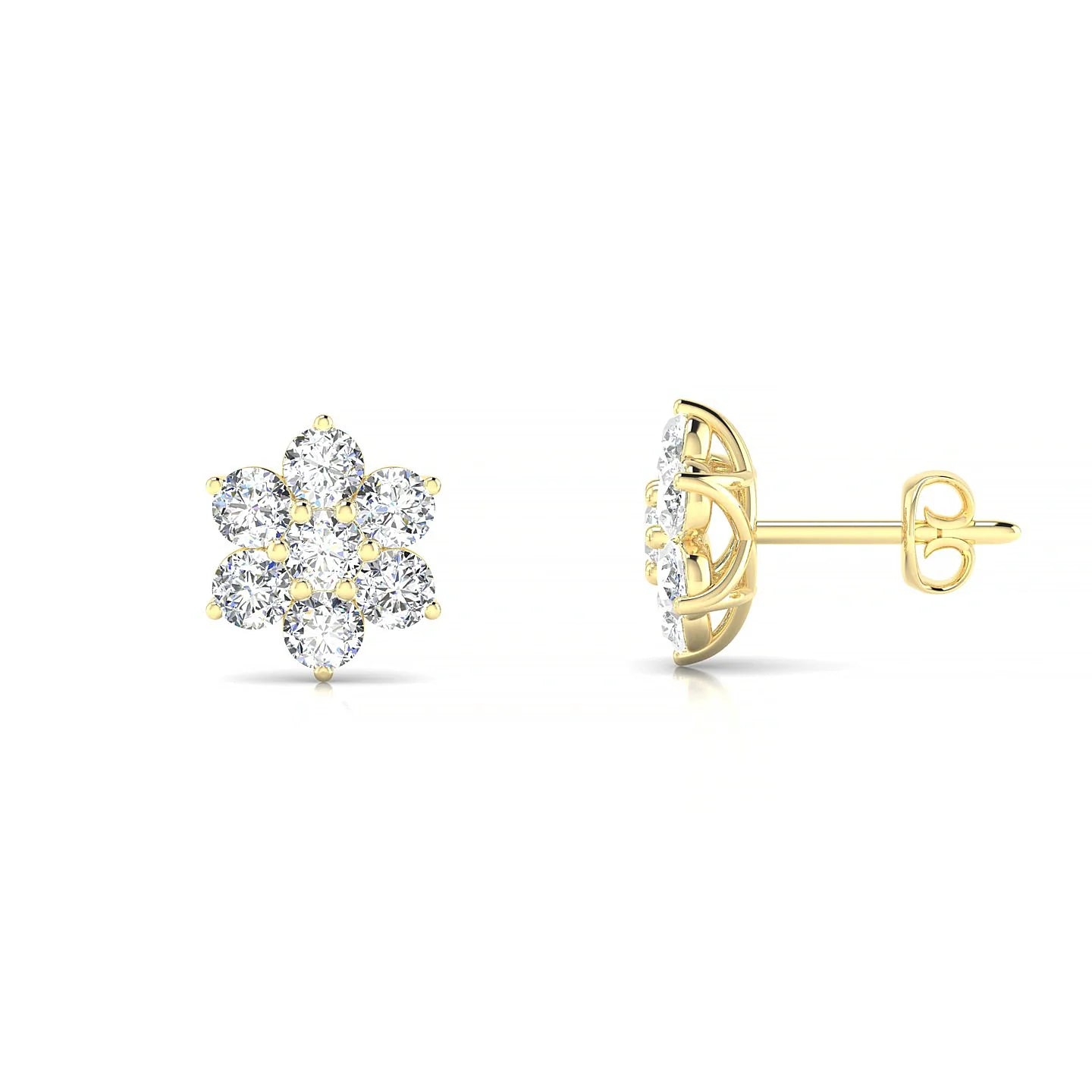 Bloom | 18k Yellow Gold 2.5 mm Round Diamond Earrings