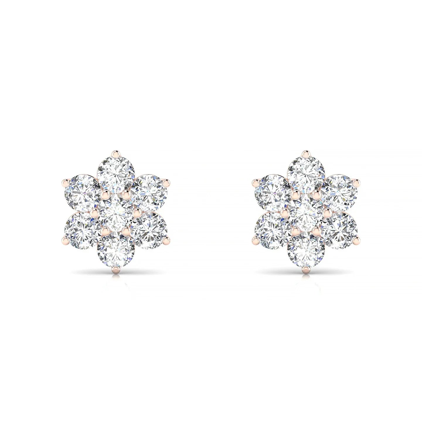 Bloom | 18k Rose Gold 3 mm Round Diamond Earrings