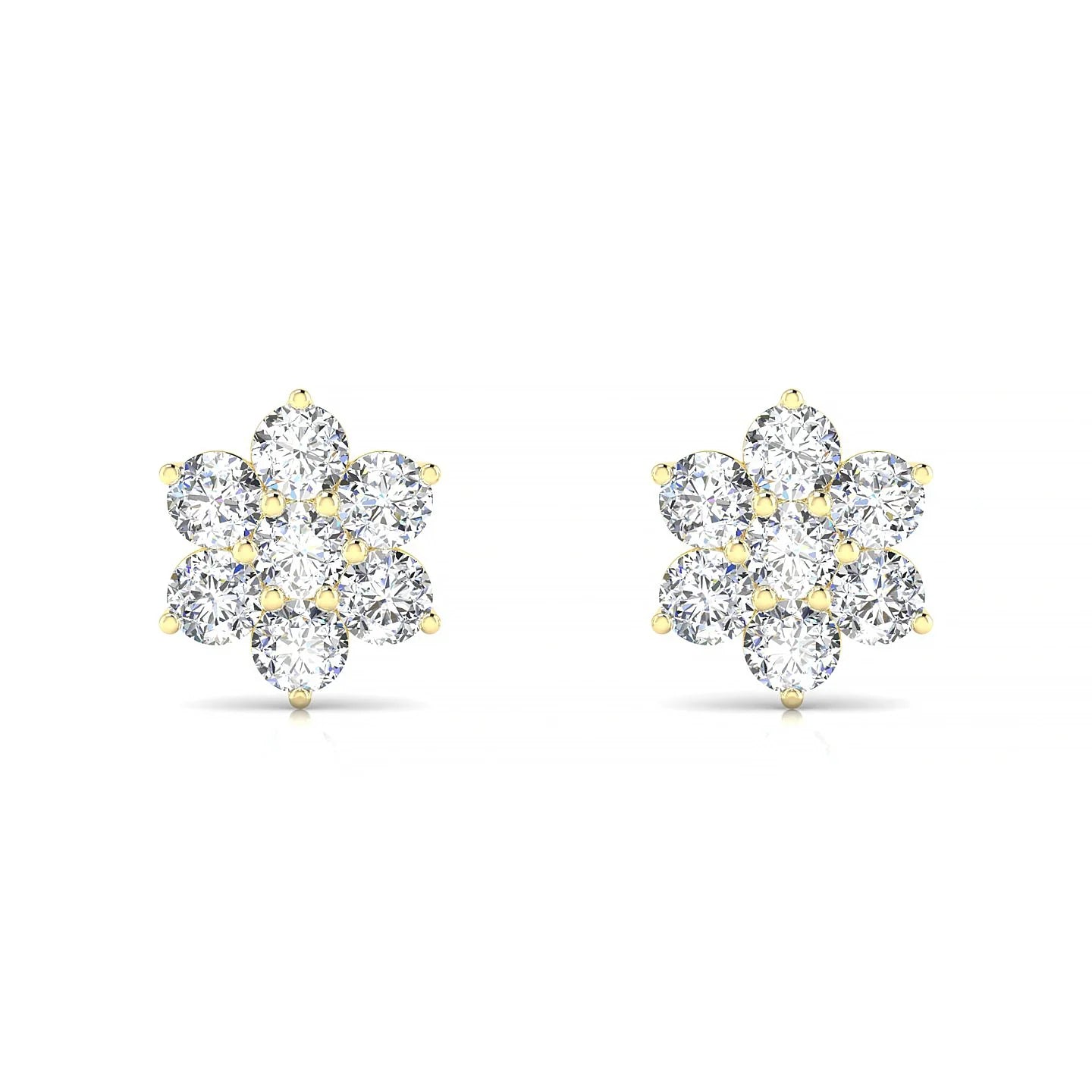 Bloom | 18k Yellow Gold 3 mm Round Diamond Earrings