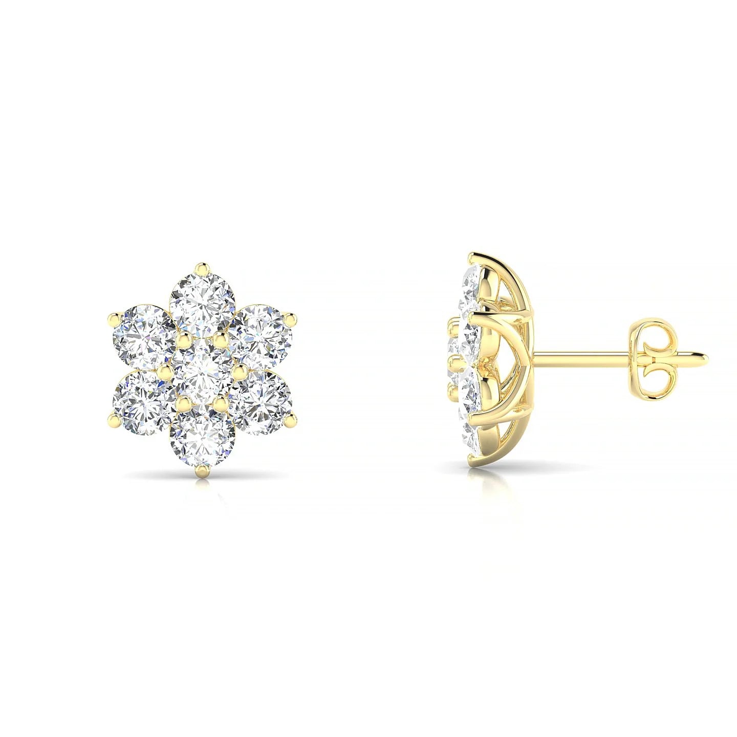 Bloom | 18k Yellow Gold 3 mm Round Diamond Earrings