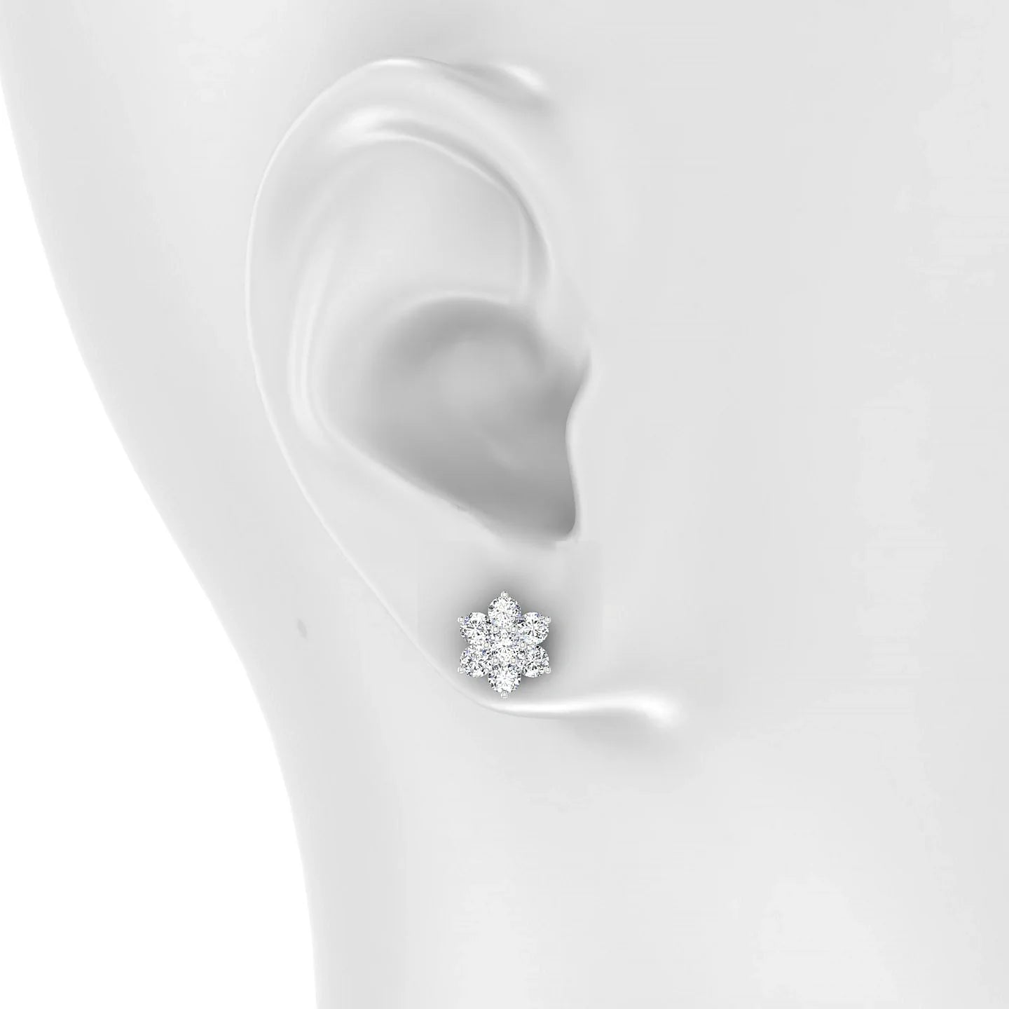 Bloom | 18k White Gold 3 mm Round Diamond Earrings
