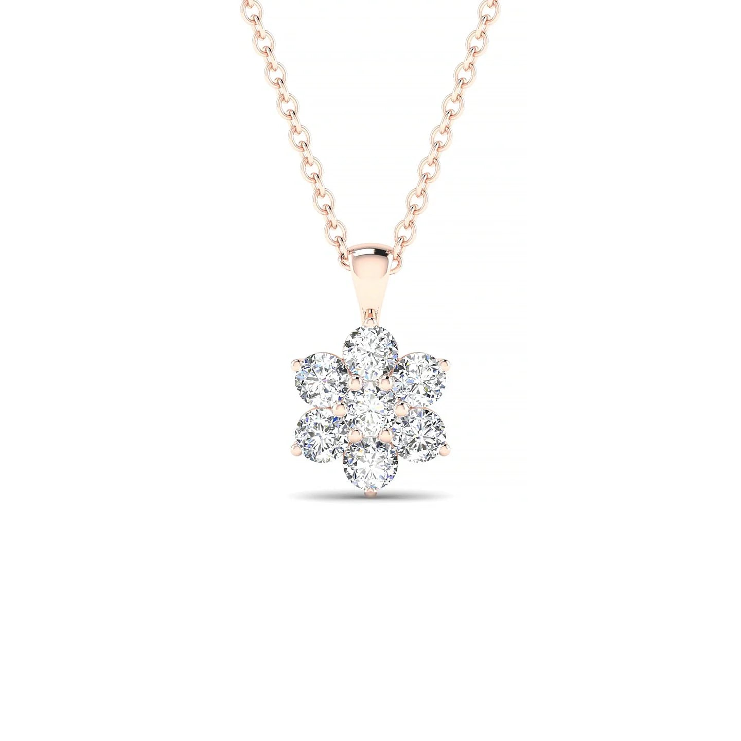Bloom | 18k Rose Gold 2.5 mm Round Diamond Pendant