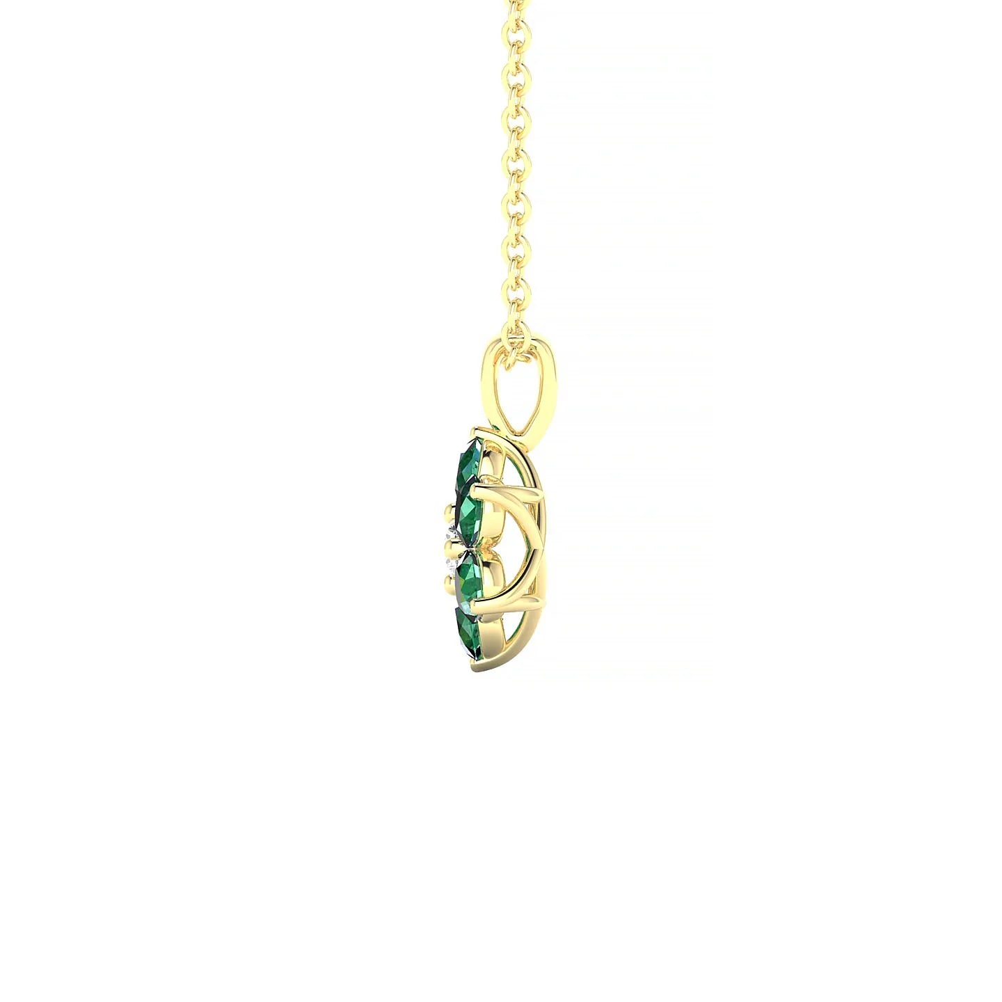 Bloom | 18k Yellow Gold 2.5 mm Round Emerald Pendant