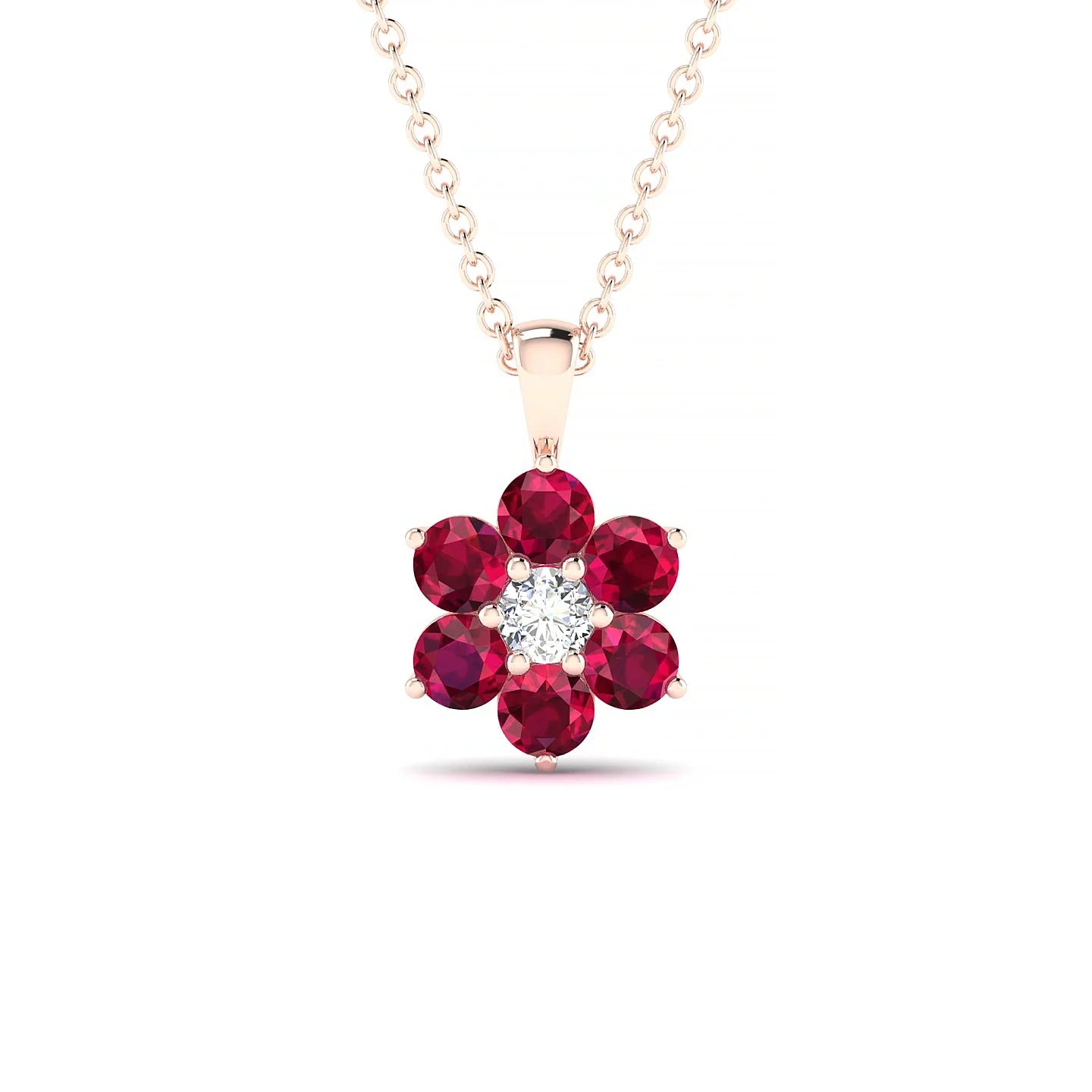 Bloom | 18k Rose Gold 3 mm Round Ruby Pendant