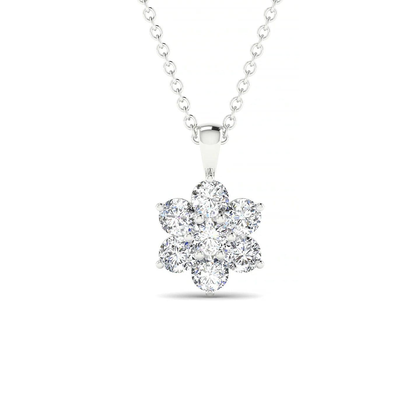 Bloom | 18k White Gold 3 mm Round Diamond Pendant