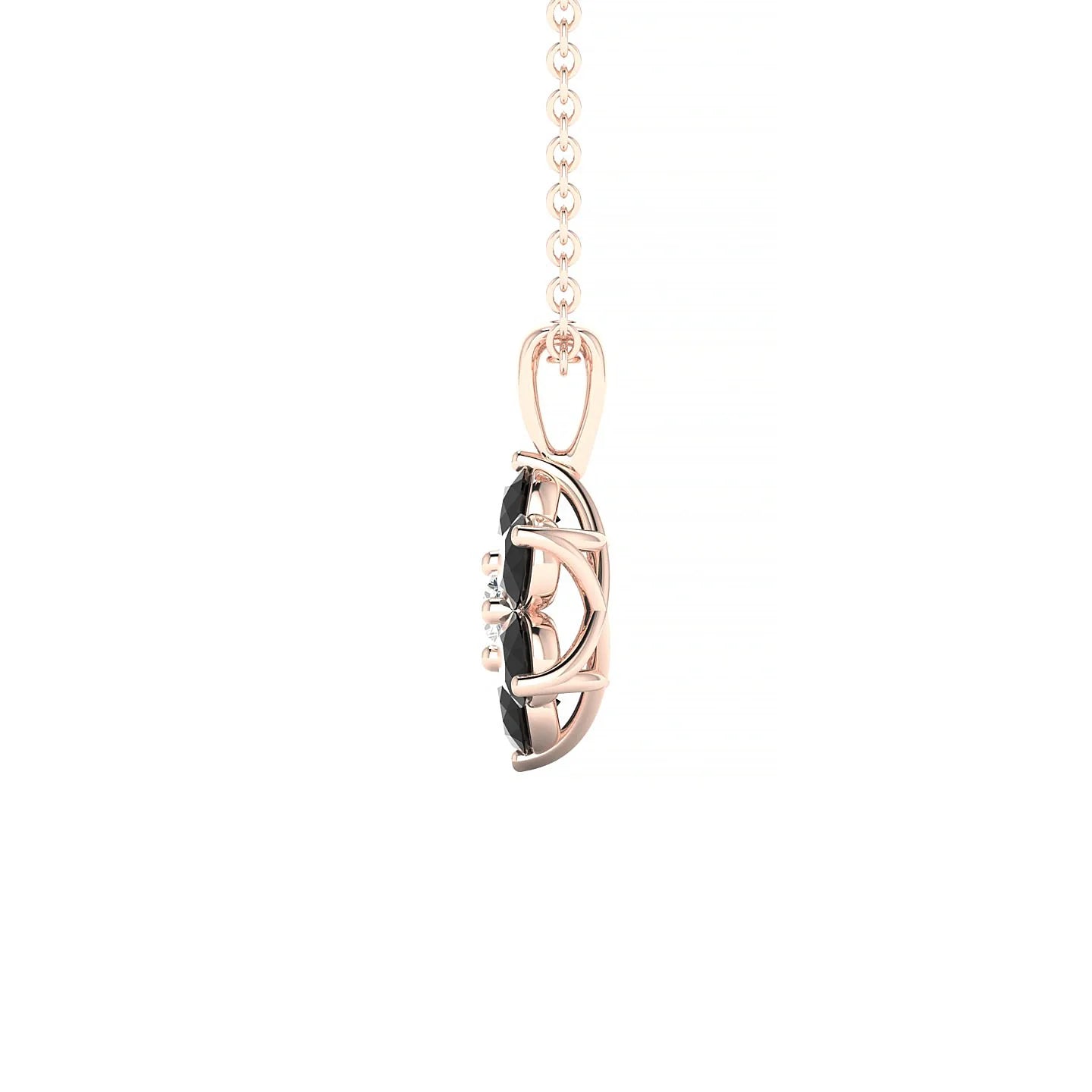 Bloom | 18k Rose Gold 3 mm Round Black Diamond Pendant