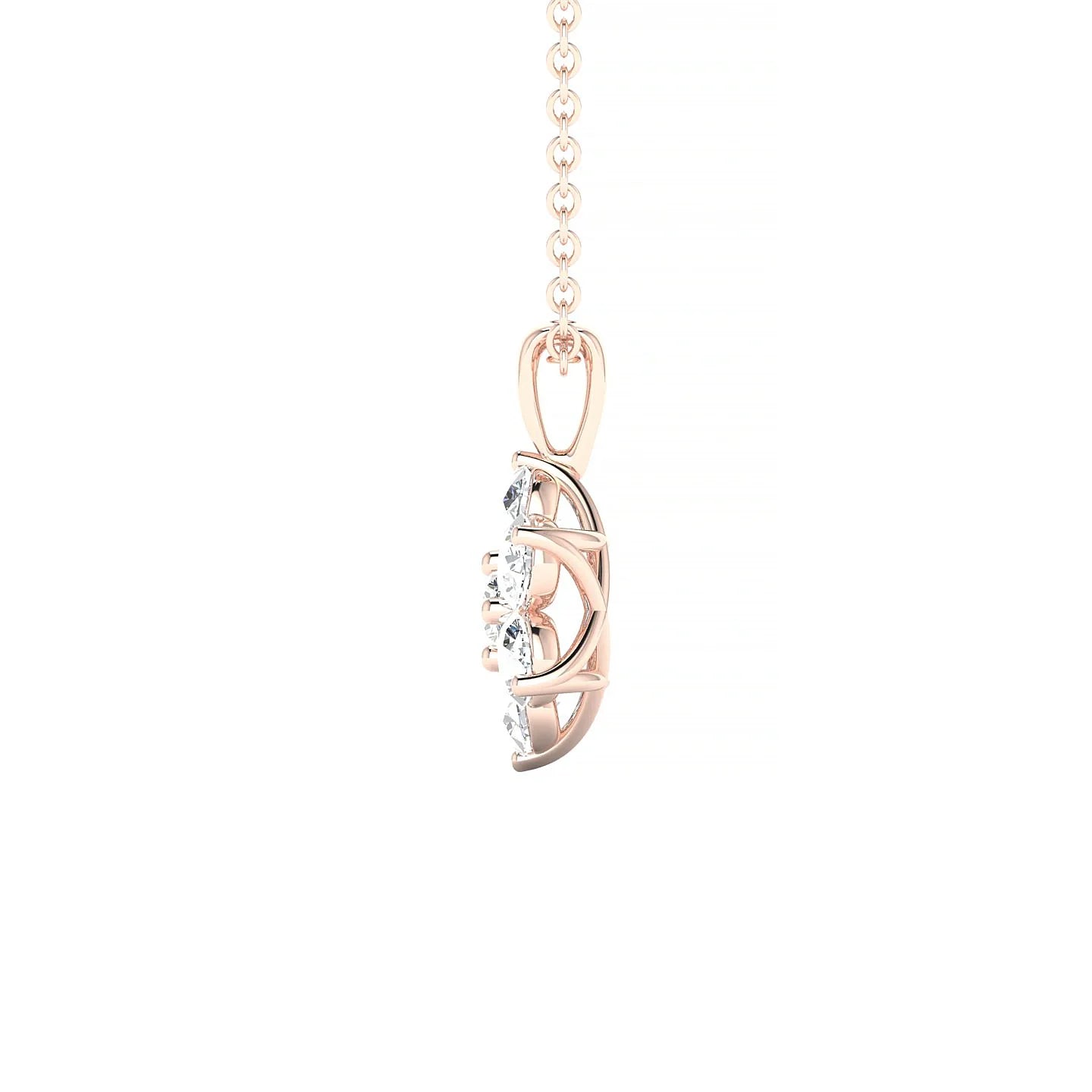 Bloom | 18k Rose Gold 3 mm Round Diamond Pendant