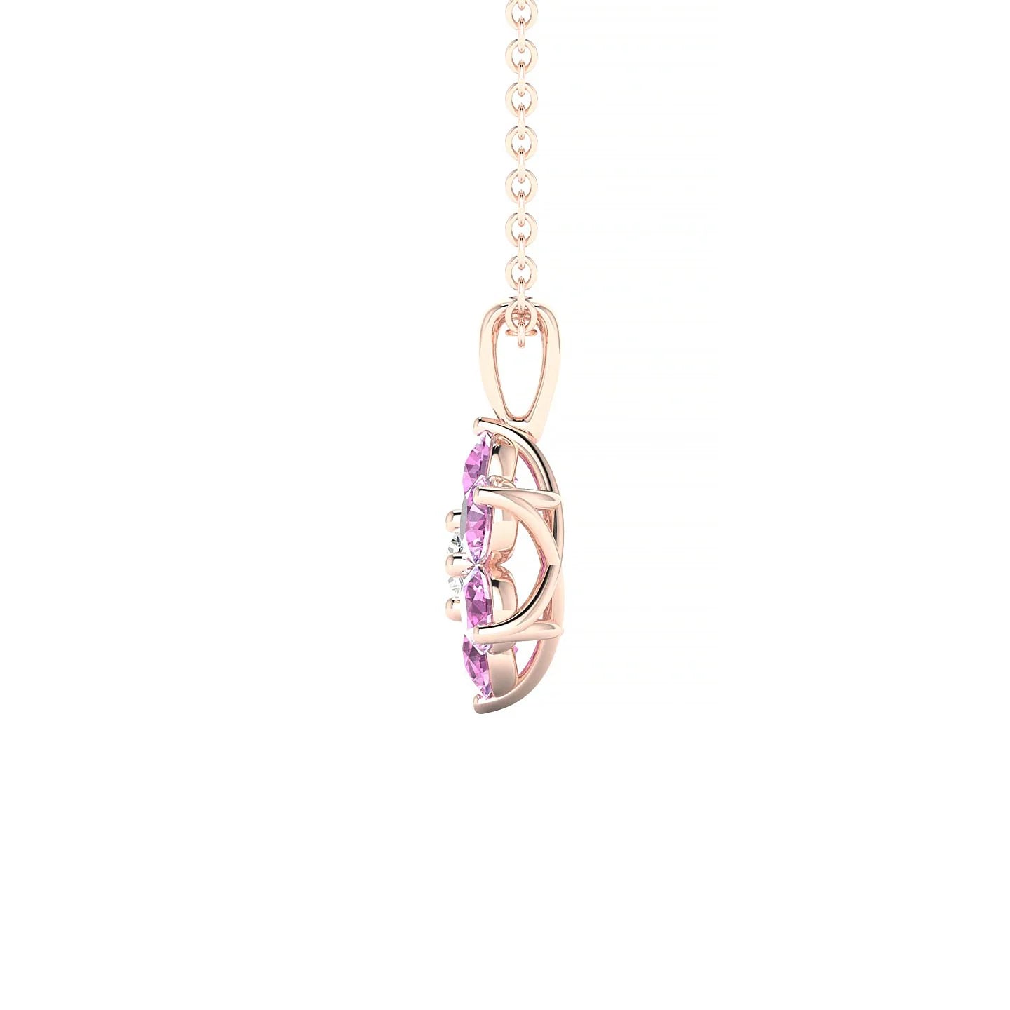 Bloom | 18k Rose Gold 3 mm Round Pink Sapphire Pendant