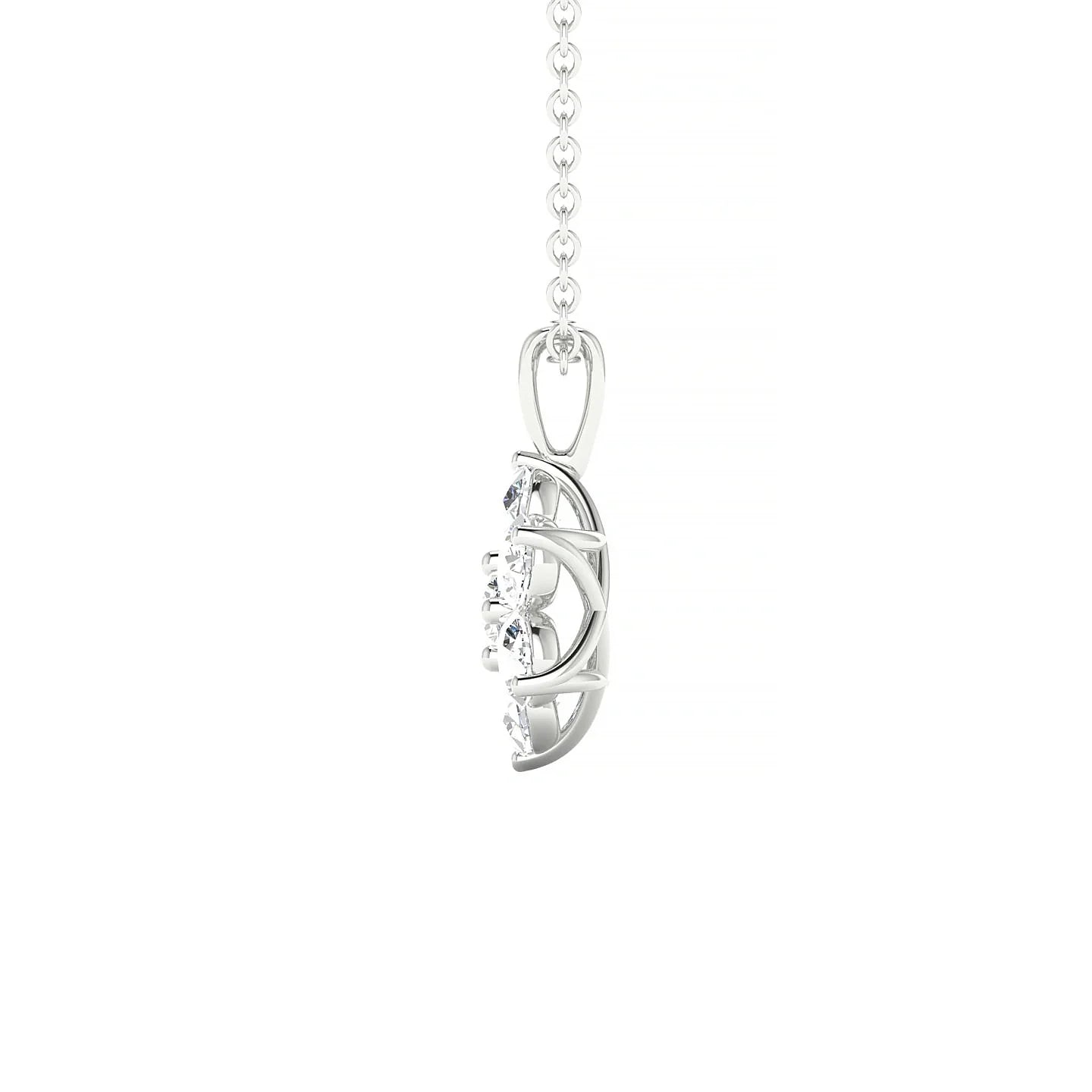 Bloom | 18k White Gold 3 mm Round Diamond Pendant
