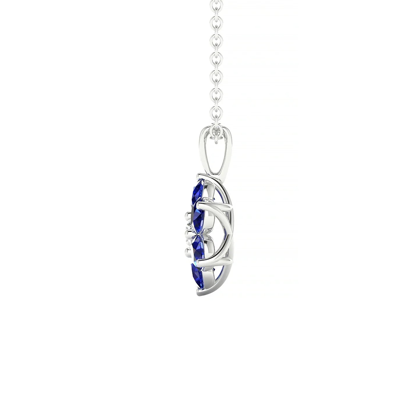 Bloom | 18k White Gold 3 mm Round Sapphire Pendant