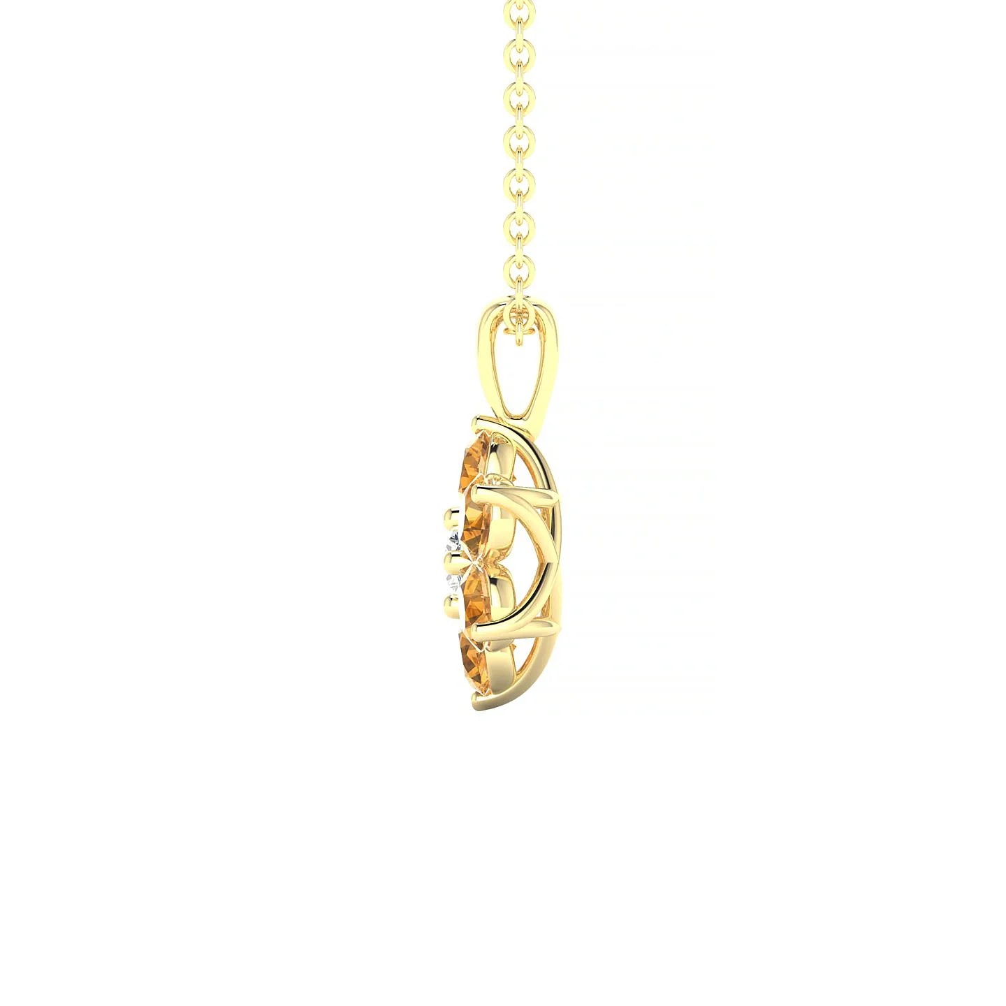 Bloom | 18k Yellow Gold 3 mm Round Citrine Pendant