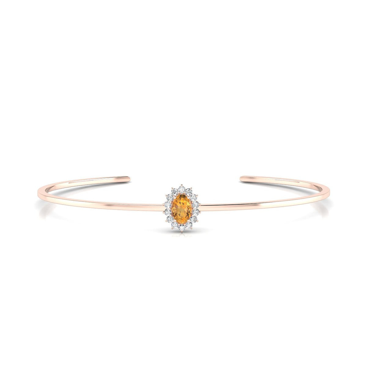 Blossom | 18k Rose Gold 6 x 4 mm Oval Citrine Bangle