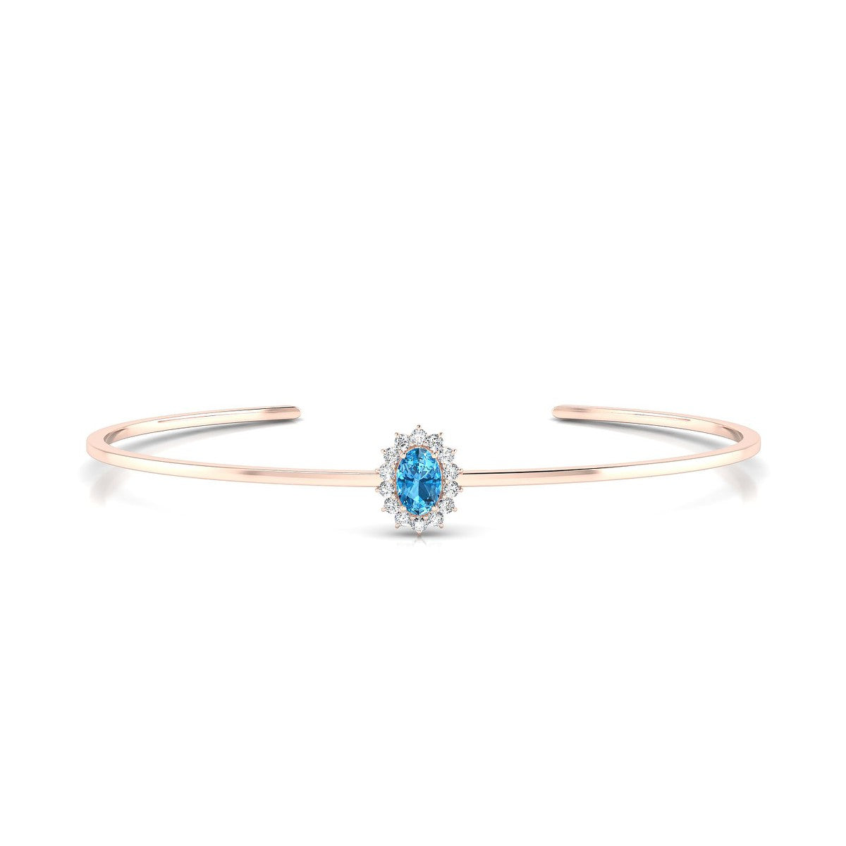 Blossom | 18k Rose Gold 6 x 4 mm Oval Topaz Bangle