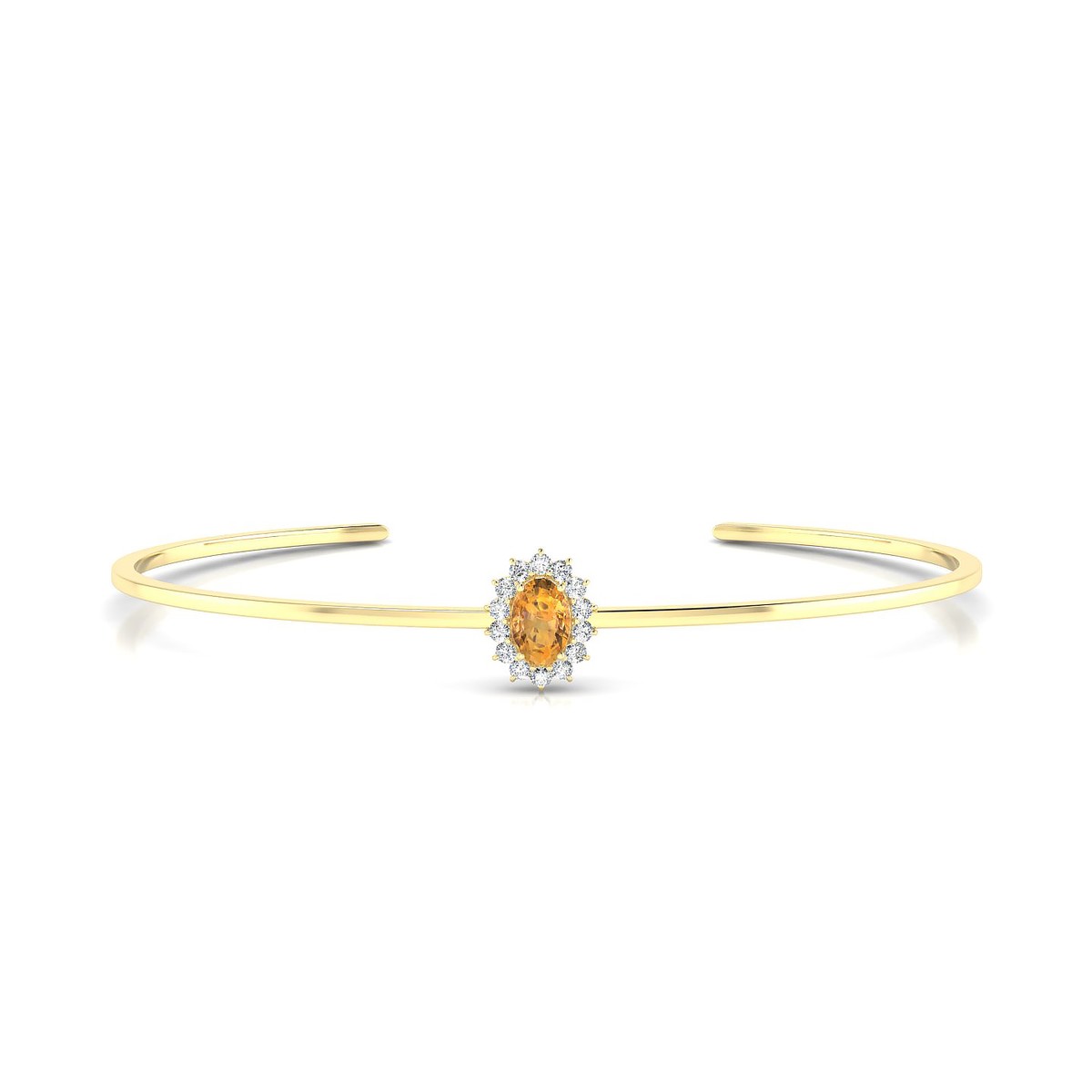 Blossom | 18k Yellow Gold 6 x 4 mm Oval Citrine Bangle