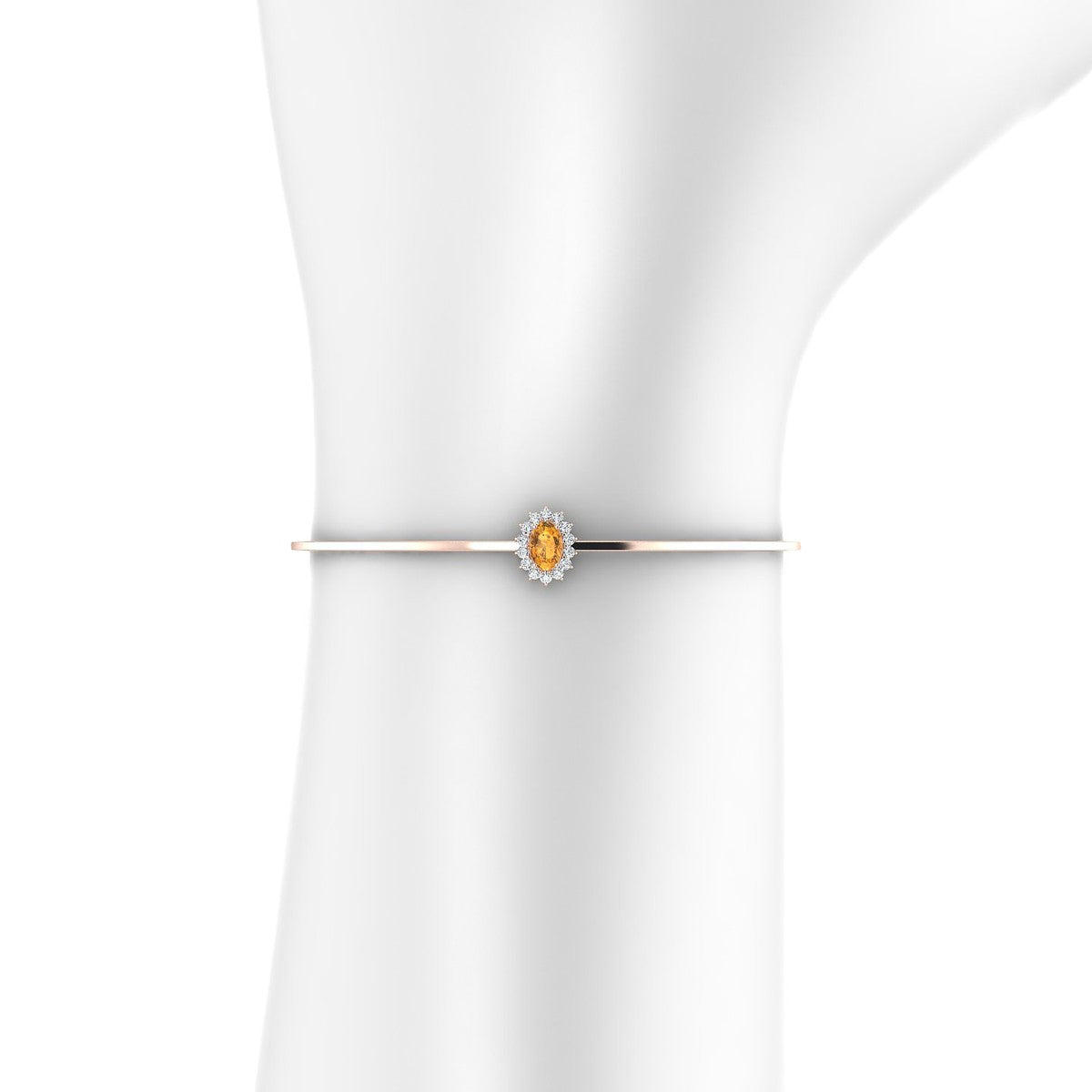 Blossom | 18k Rose Gold 6 x 4 mm Oval Citrine Bangle