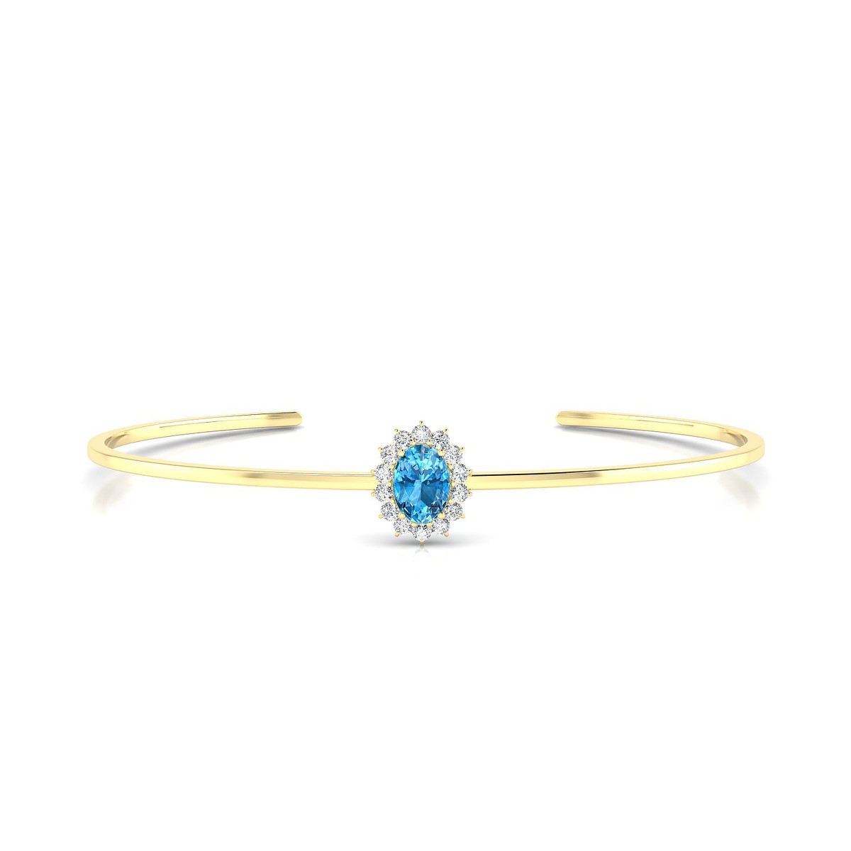 Blossom | 18k Yellow Gold 7 x 5 mm Oval Topaz Bangle