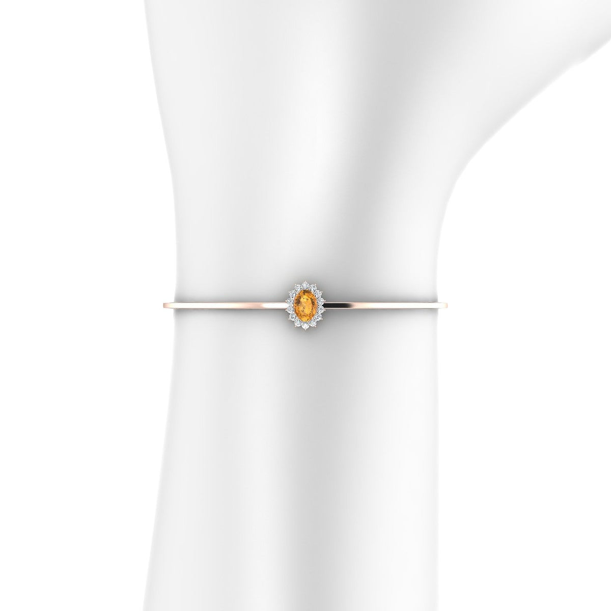 Blossom | 18k Rose Gold 7 x 5 mm Oval Citrine Bangle