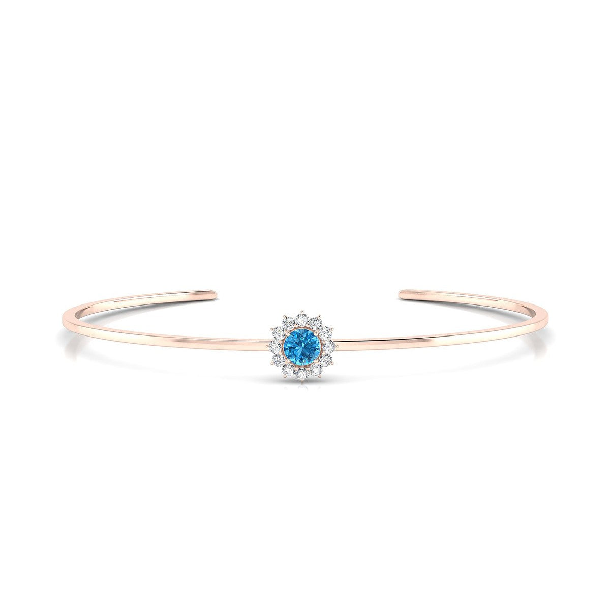 Blossom | 18k Rose Gold 4.5 mm Round Topaz Bangle