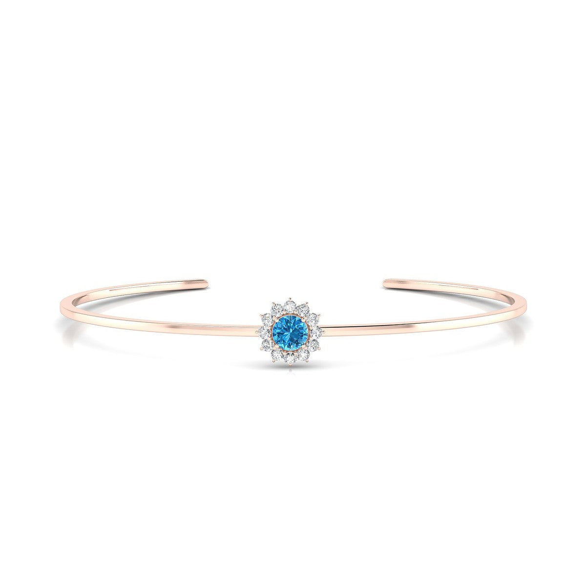 Blossom | 18k Rose Gold 6 mm Round Topaz Bangle