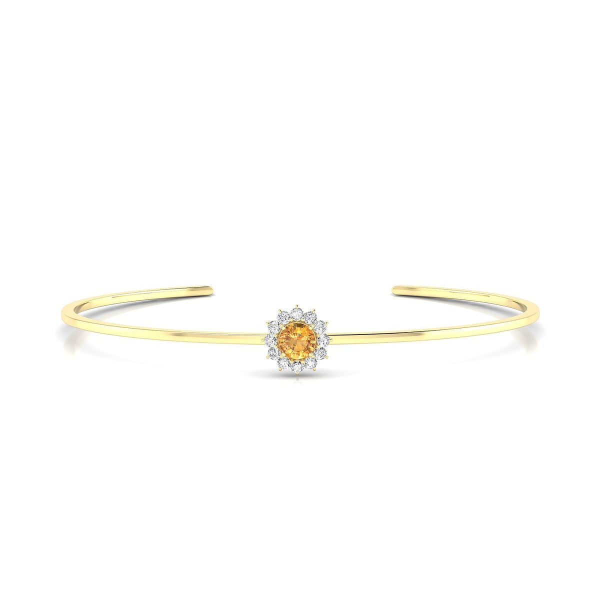 Blossom | 18k Yellow Gold 6 mm Round Citrine Bangle