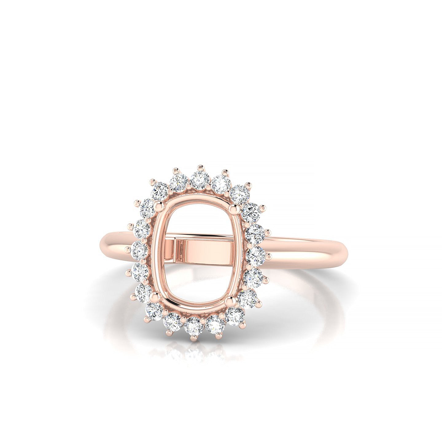Blossom Cushion 2-2.99 ct | 18k Rose Gold Halo Ring