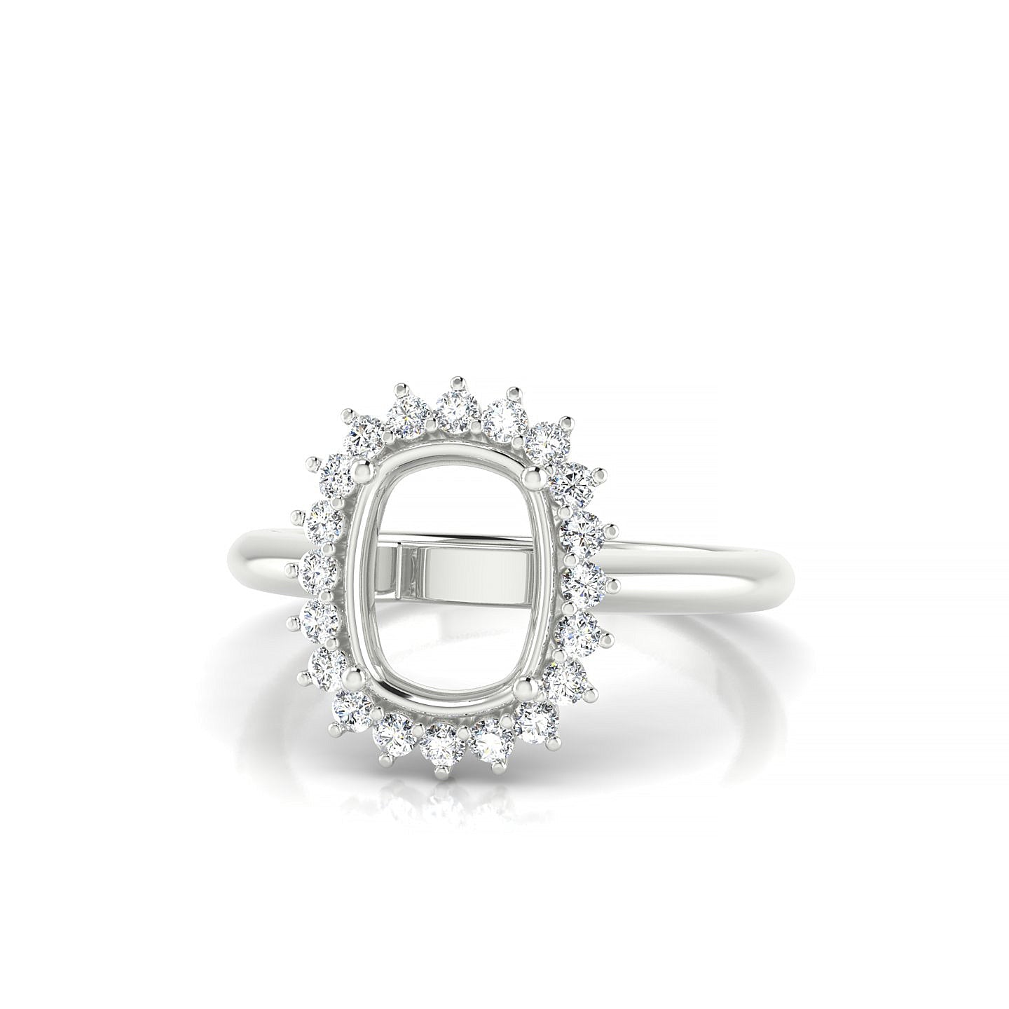 Blossom Cushion 2-2.99 ct | 18k White Gold Halo Ring