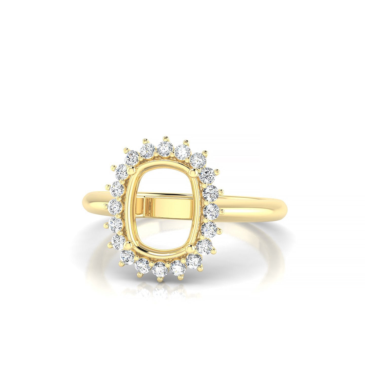 Blossom Cushion 2-2.99 ct | 18k Yellow Gold Halo Ring