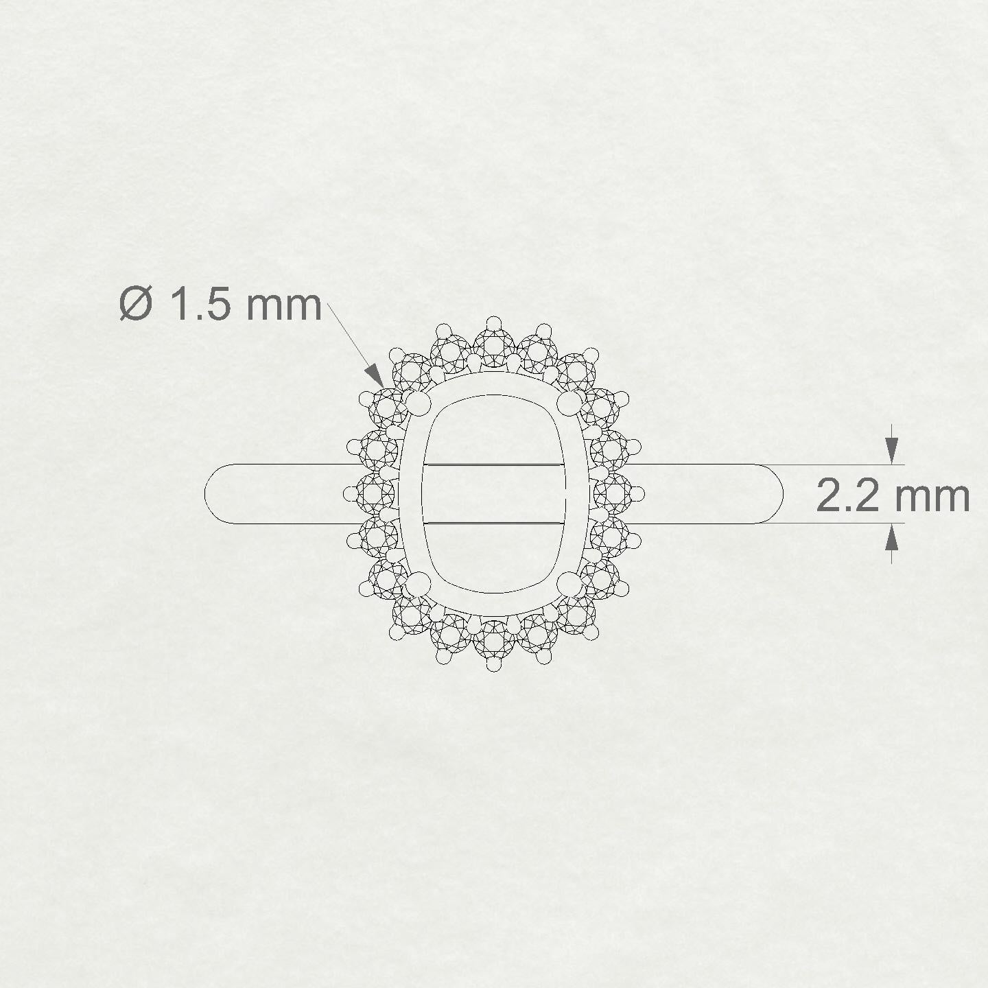 Blossom Cushion 2-2.99 ct | 18k Rose Gold Halo Ring
