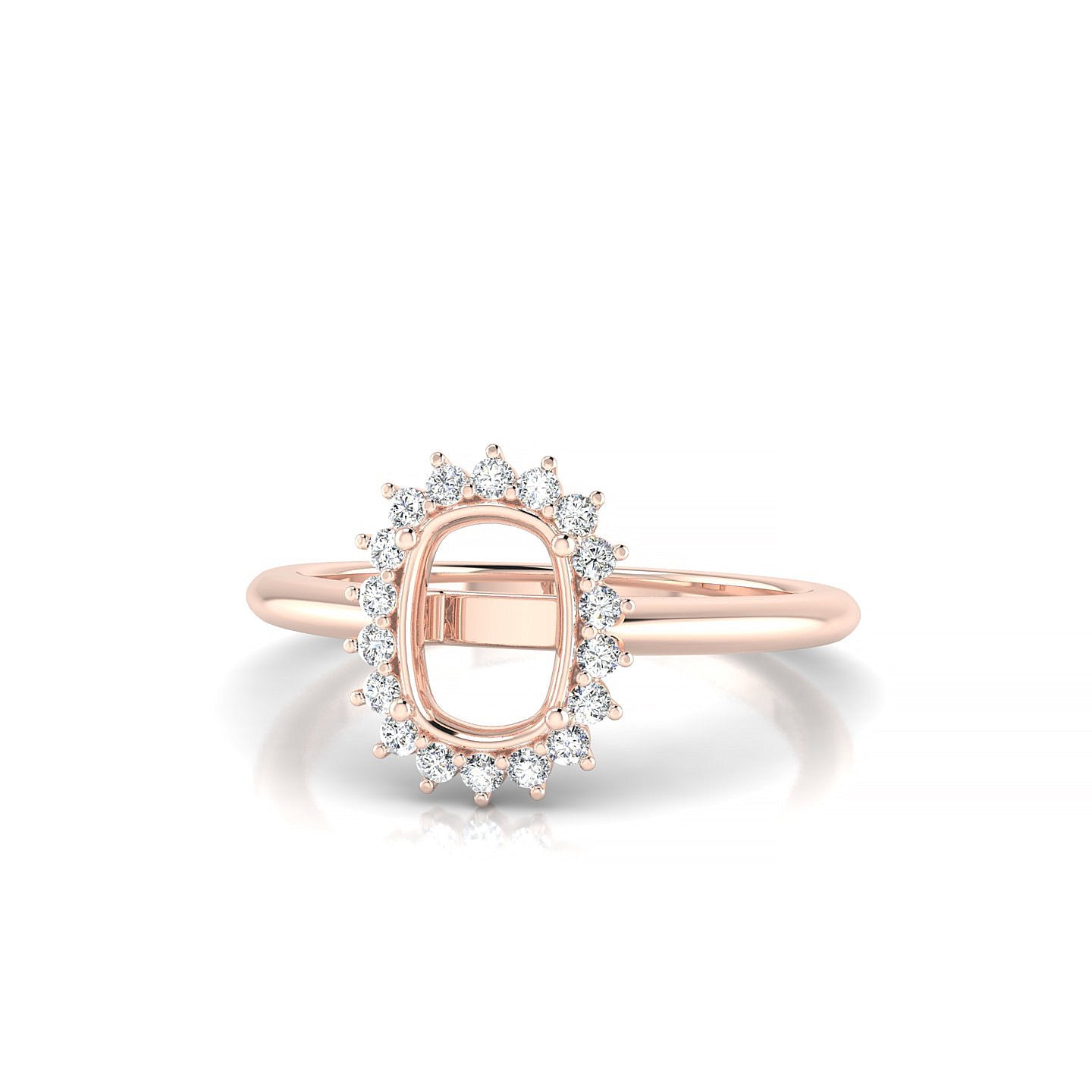 Blossom Cushion 1-1.99 ct | 18k Rose Gold Halo Ring