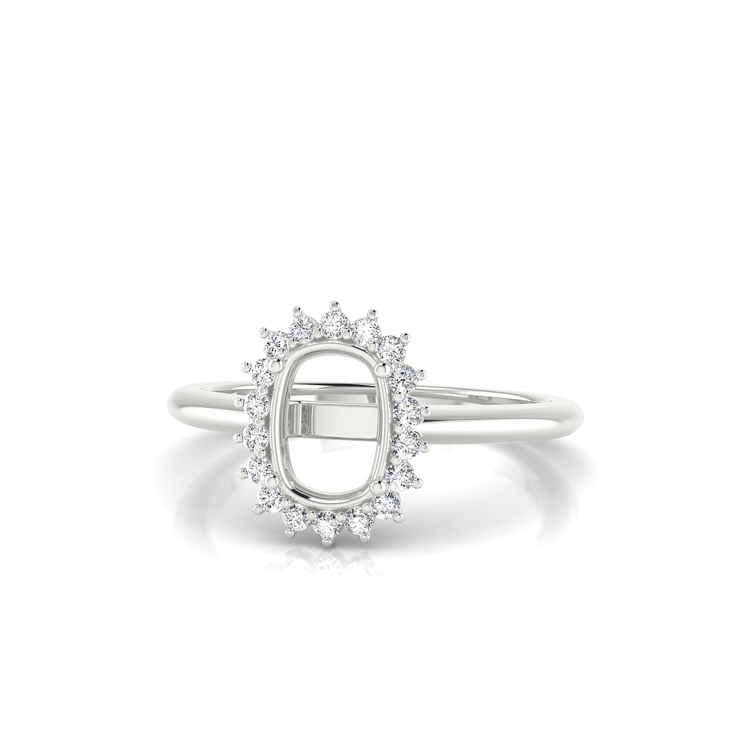 Blossom Cushion 1-1.99 ct | 18k White Gold Halo Ring