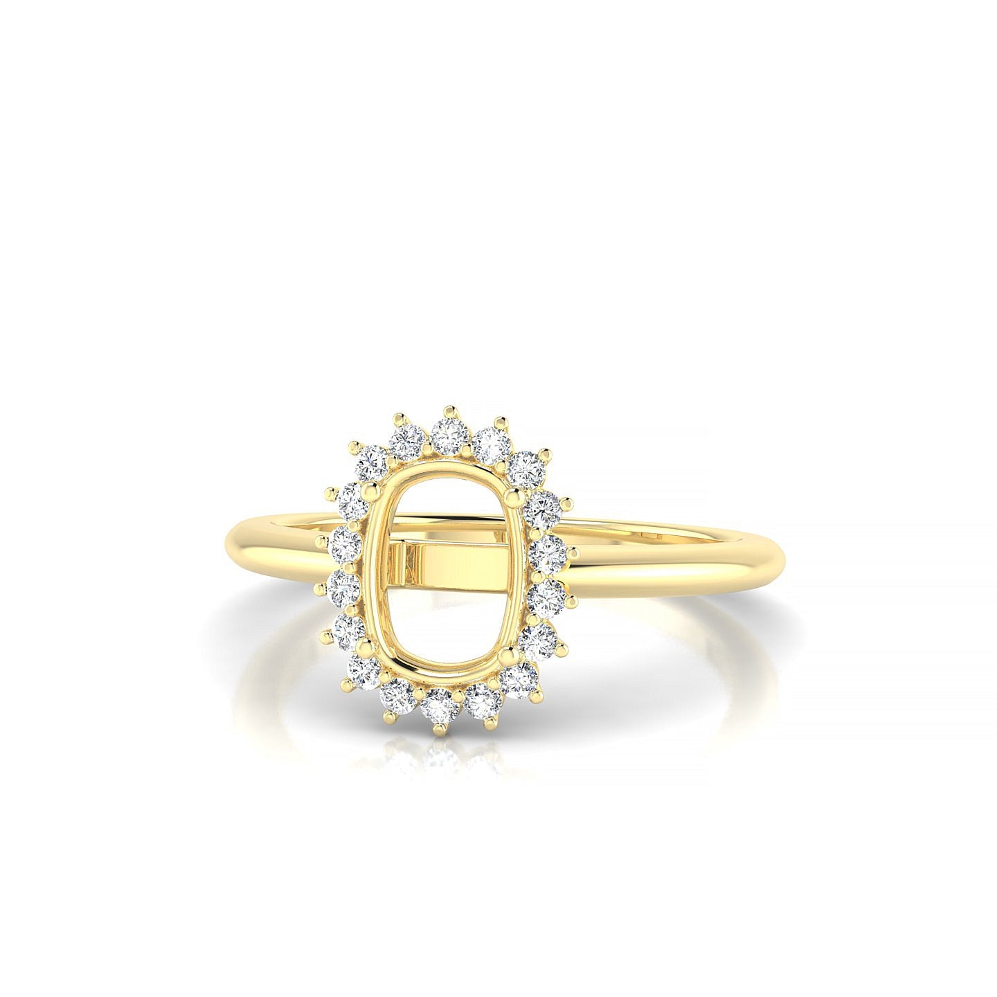 Blossom Cushion 1-1.99 ct | 18k Yellow Gold Halo Ring