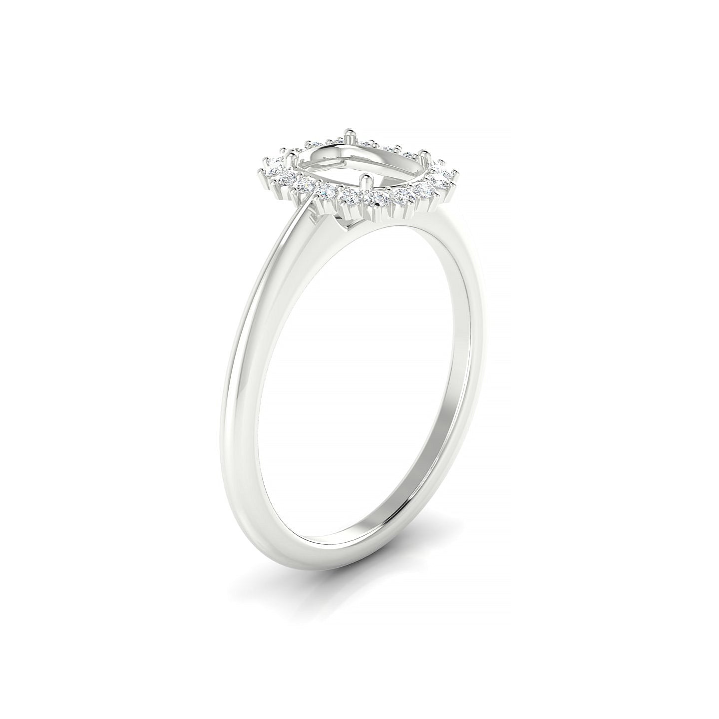 Blossom Cushion 1-1.99 ct | 18k White Gold Halo Ring