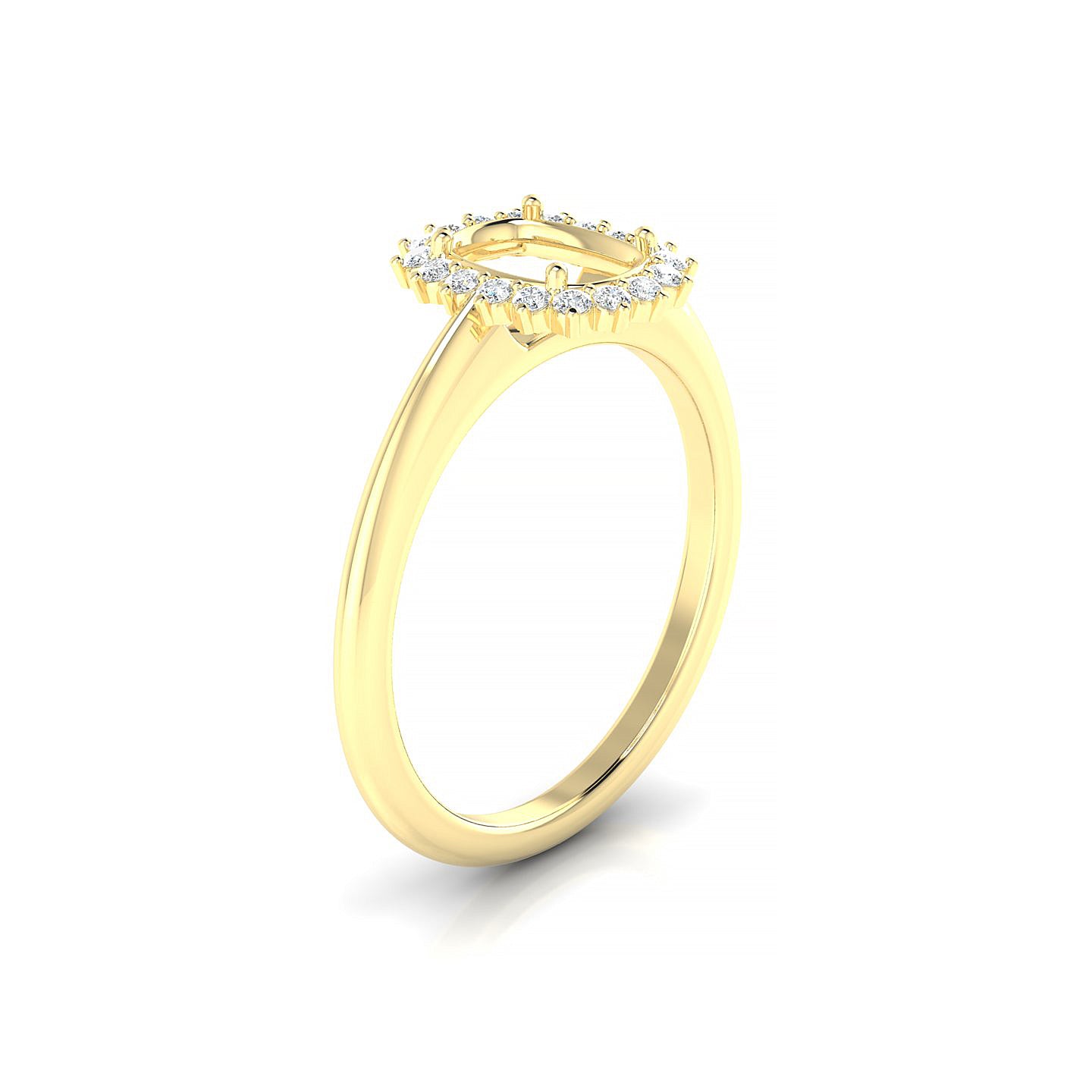 Blossom Cushion 1-1.99 ct | 18k Yellow Gold Halo Ring